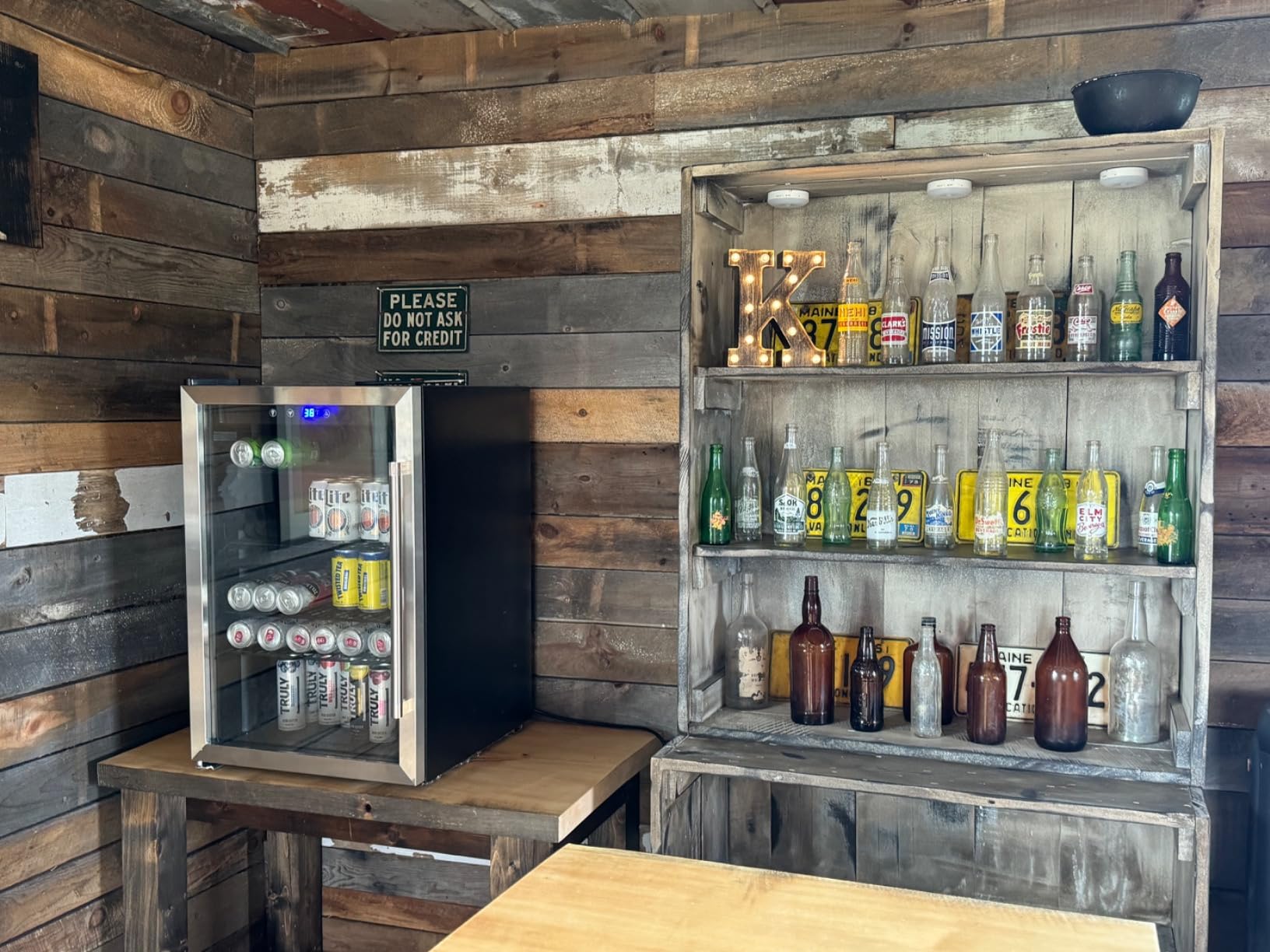 3.1 Cubic Feet/110 Can Beverage Refrigerator,17 Inch Fridge with Adjustable Shelve & LED Display for Soda Beer or Wine, Drink Refrigerator for Home Bar Office(Silver) - Customer Photo 1