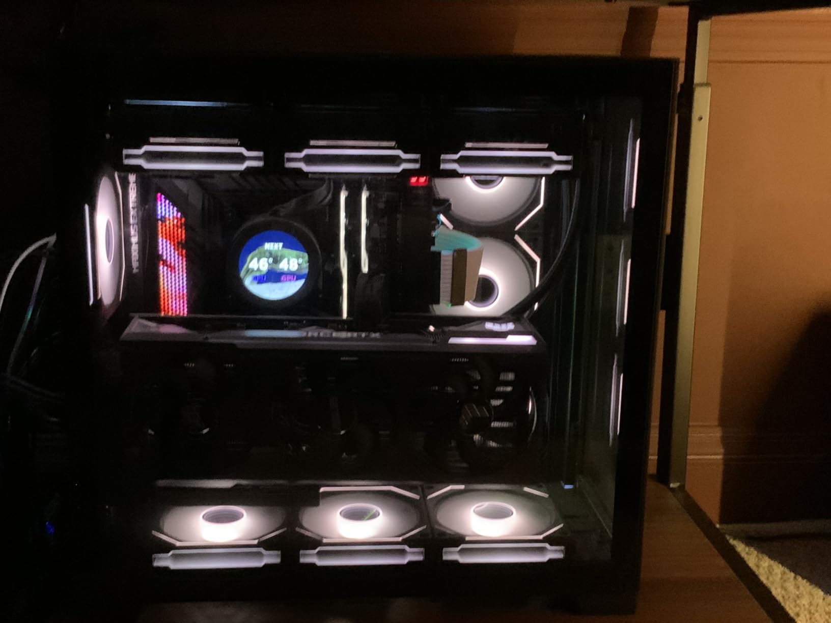 LIAN LI O11D EVO RGB Gaming PC Case E-ATX Desktop Computer Case - Mid Tower Chassis with ARGB Lighting Strips, Front & Side Tempered Glass Panels, Reversible Chassis (Harbor Grey RGB) - Customer Photo 2