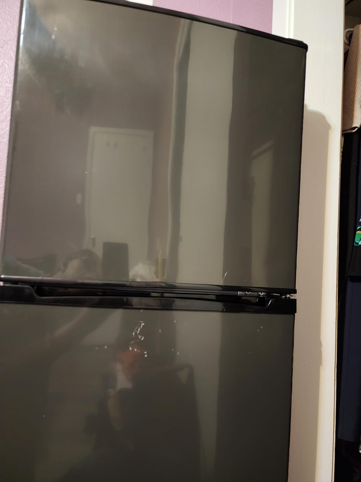 5.0 Cu.Ft Small Refrigerator with Freezer Double Door Mini Fridge Top Freezer Adjustable Temperature for Dorm Office Apartment Black Customer Review 5.0 Cu.Ft Small Refrigerator with Freezer Double Door Mini Fridge Top Freezer Adjustable Temperature for Dorm Office Apartment Black - Customer Photo 1