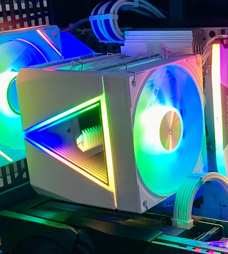 upHere CPU Cooler Air,Dual Tower Cooler with 120mm ARGB PWM Fan,8 Heat Pipes for Intel LGA 1851/1700/2011/2066/115X,AM5/AM4/AM3,White,UE2 Elite TC8C - Customer Photo 1