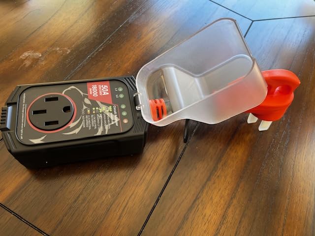 Vehiker 18000 Joules-RV Surge Protector 50 Amp, RV Power Surge Voltage Protection, RV Adapter Plug for Camper, Circuit Analyzer for Travel Trailers with Waterpoof Cover(Orange) - Customer Photo 1