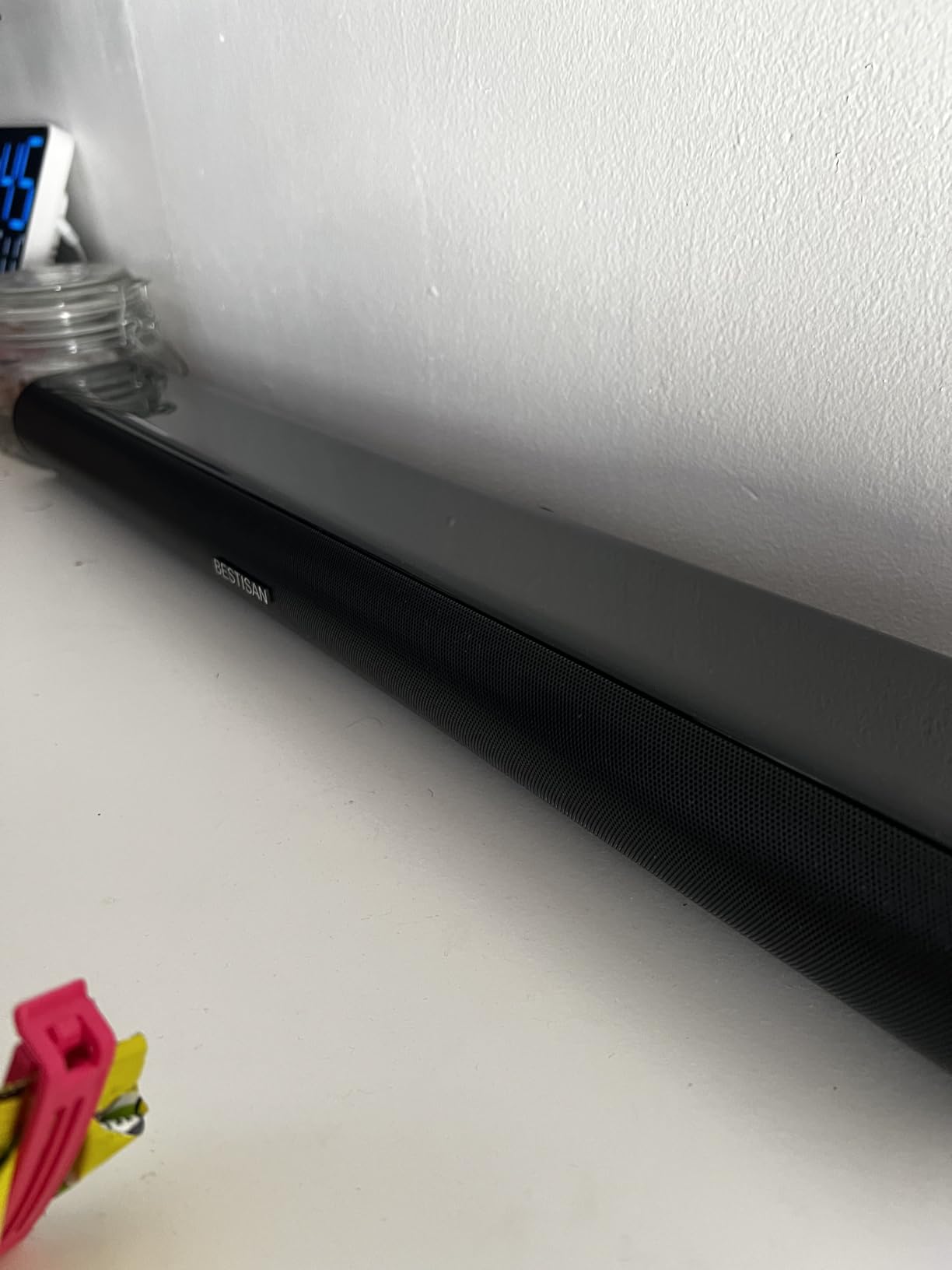 BESTISAN Wave Base Sound bar with Bluetooth for TV Tabletop Digital Audio Speaker System/Home Theater, Gaming, Projectors, with Remote Control, HDMI-ARC,AUX, Optical, USB - Customer Photo 2