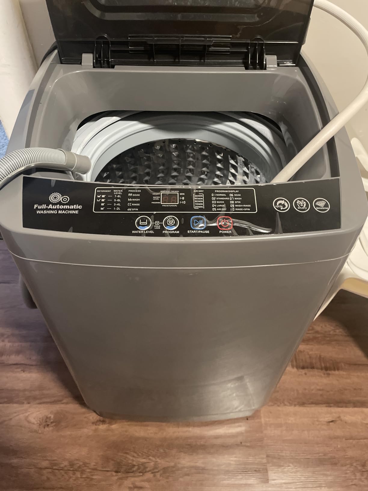 Nictemaw Portable Washing Machine 20Lbs, 2.8Cu.ft Full Automatic Portable Washer with 4 Water Levels 4 Wash Programs 3 Water Temp & Drain Pump, Compact Laundry Washer for Home, RV, Dorm - Customer Photo 1