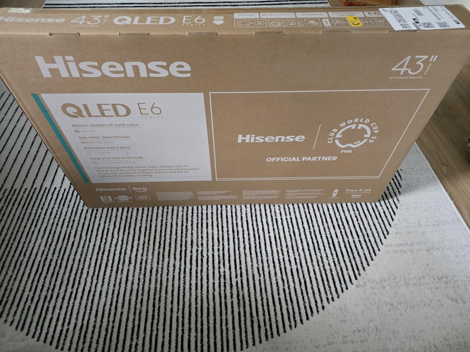 Hisense 55-Inch Class E6QF Cinema Series QLED Smart TV with Fire TV (55E6QF, 2025 Model) -- Google Assistant and Alexa Built-in, Dolby Vision and Atmos Support, Apple AirPlay - Customer Photo 3