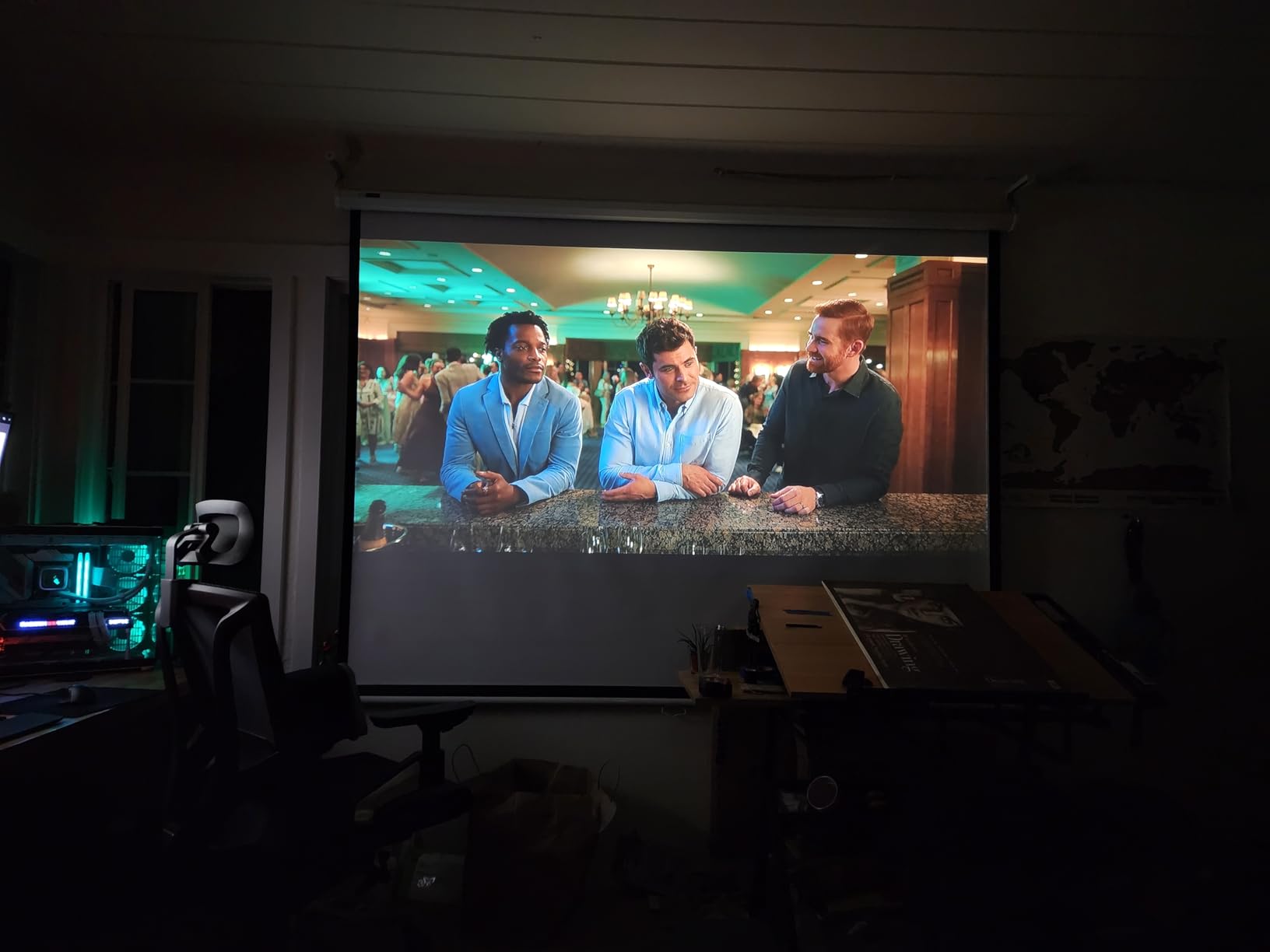 Yaber K300s Triple Laser Projector - Ultra Short Throw Smart Projector with WIFI and Bluetooth, Built_in Google TV & 30W JBL Speaker丨4K Support, Dolby Vision, 150% NTSC Color - Customer Photo 1