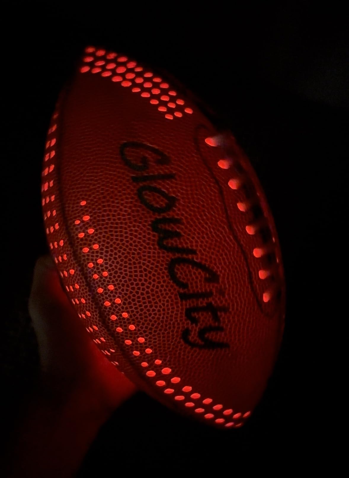 GlowCity Glow in The Dark Football - Light Up, Youth Size Footballs for Kids - LED Lights and Pre-Installed Batteries Included - Customer Photo 1
