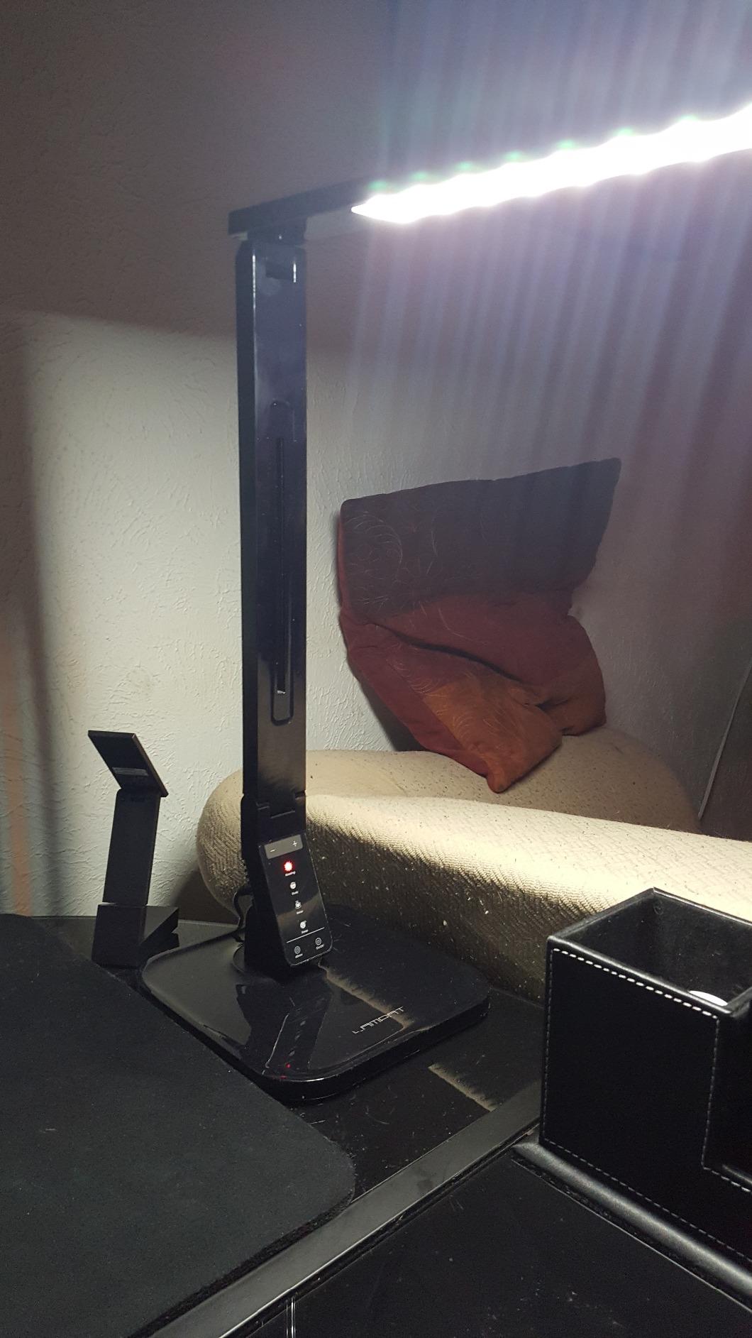 Lampat Dimmable LED Desk Lamp, 4 Lighting Modes (Reading/Studying/Relaxation/Bedtime), 5-Level Dimmer, Touch-Sensitive Control Panel, 1-Hour Auto Timer, 5V/1A USB Charging Port, Piano Black - Customer Photo 4