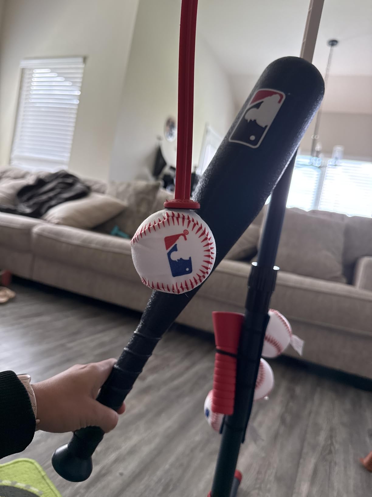 Franklin Sports Grow-with-Me Kids Baseball Batting Tee + Stand Set for Youth + Toddlers - Youth Baseball, Softball + Teeball Hitting Tee Set for Boys + Girls - Customer Photo 1