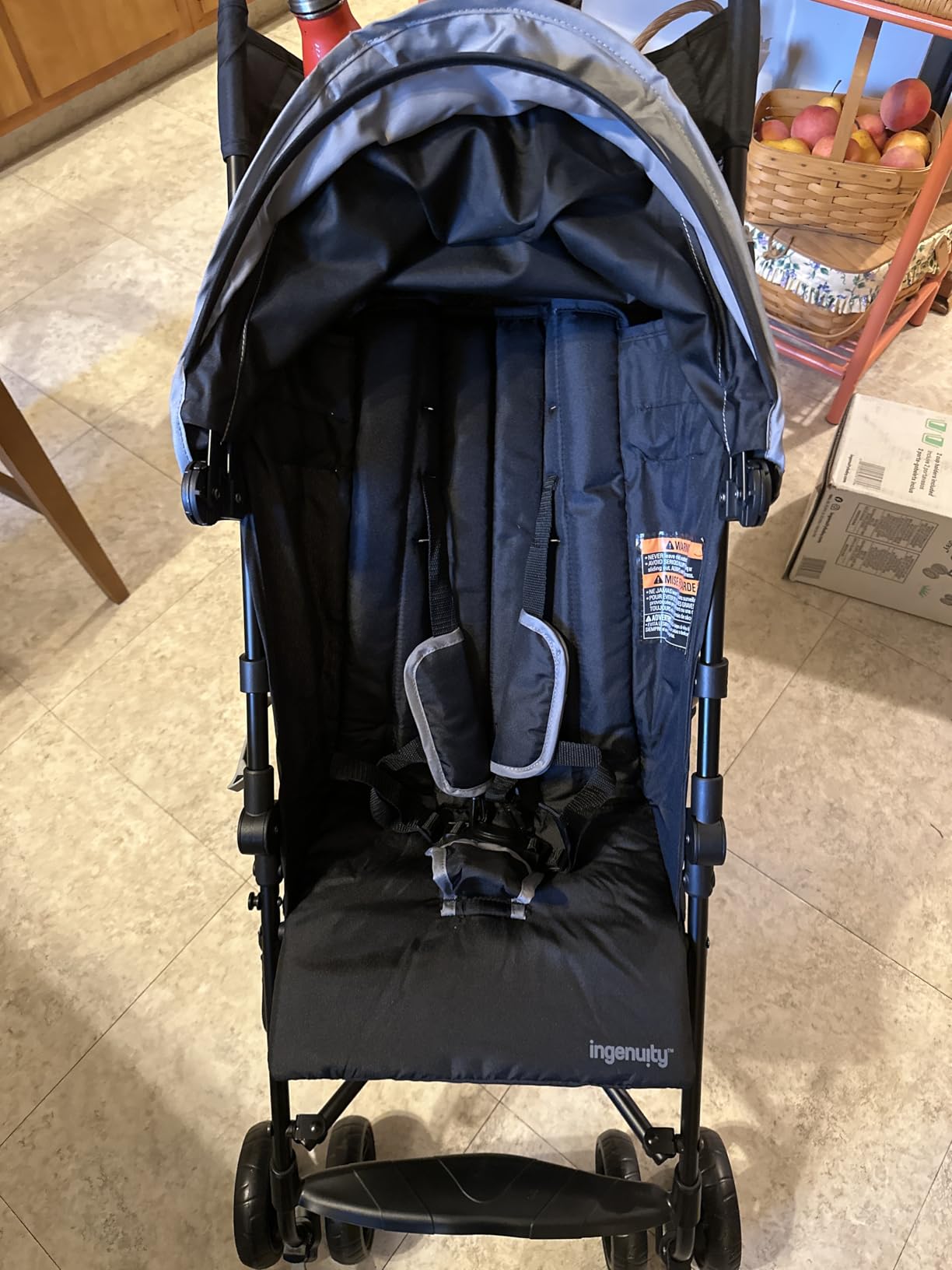 Ingenuity 3D Mini Convenience Stroller – Lightweight Stroller with Compact Fold, Multi-Position Recline, Canopy with Pop Out Sun Visor and More – Umbrella Stroller for Travel and More, Gray - Customer Photo 5