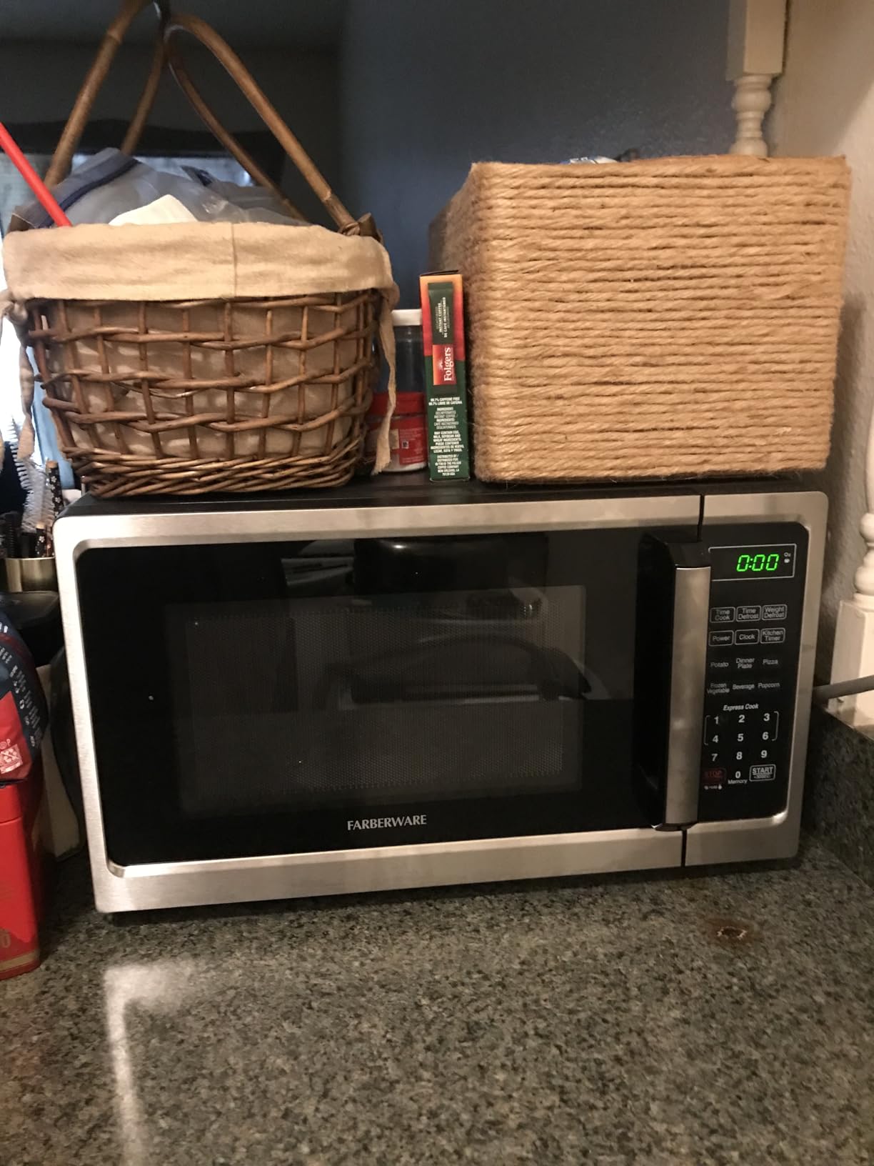 Farberware 0.7 Cu. Ft. Countertop Microwave Oven – 700 Watts Power, Auto Cook Settings, Defrost, Easy Clean and Child Safety Lock - Stainless - Customer Photo 1