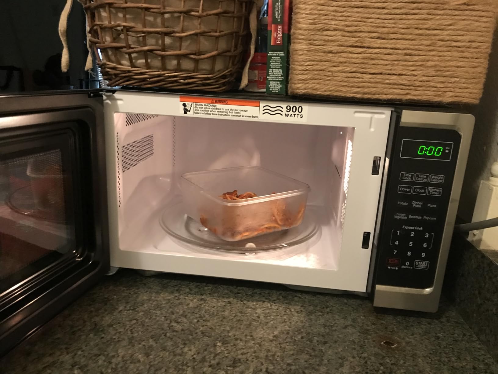 Farberware 0.7 Cu. Ft. Countertop Microwave Oven – 700 Watts Power, Auto Cook Settings, Defrost, Easy Clean and Child Safety Lock - Stainless - Customer Photo 2
