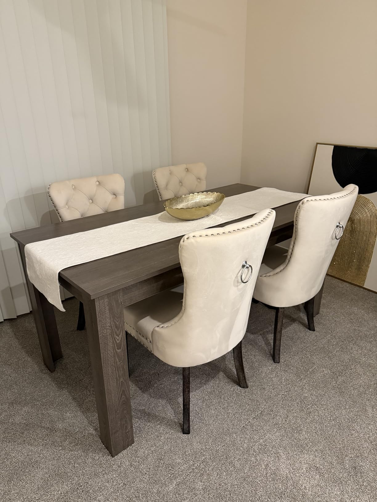 Giantex Dining Table for 6, Rectangular Kitchen Table with 330Lbs Capacity, Stable Structure, 63