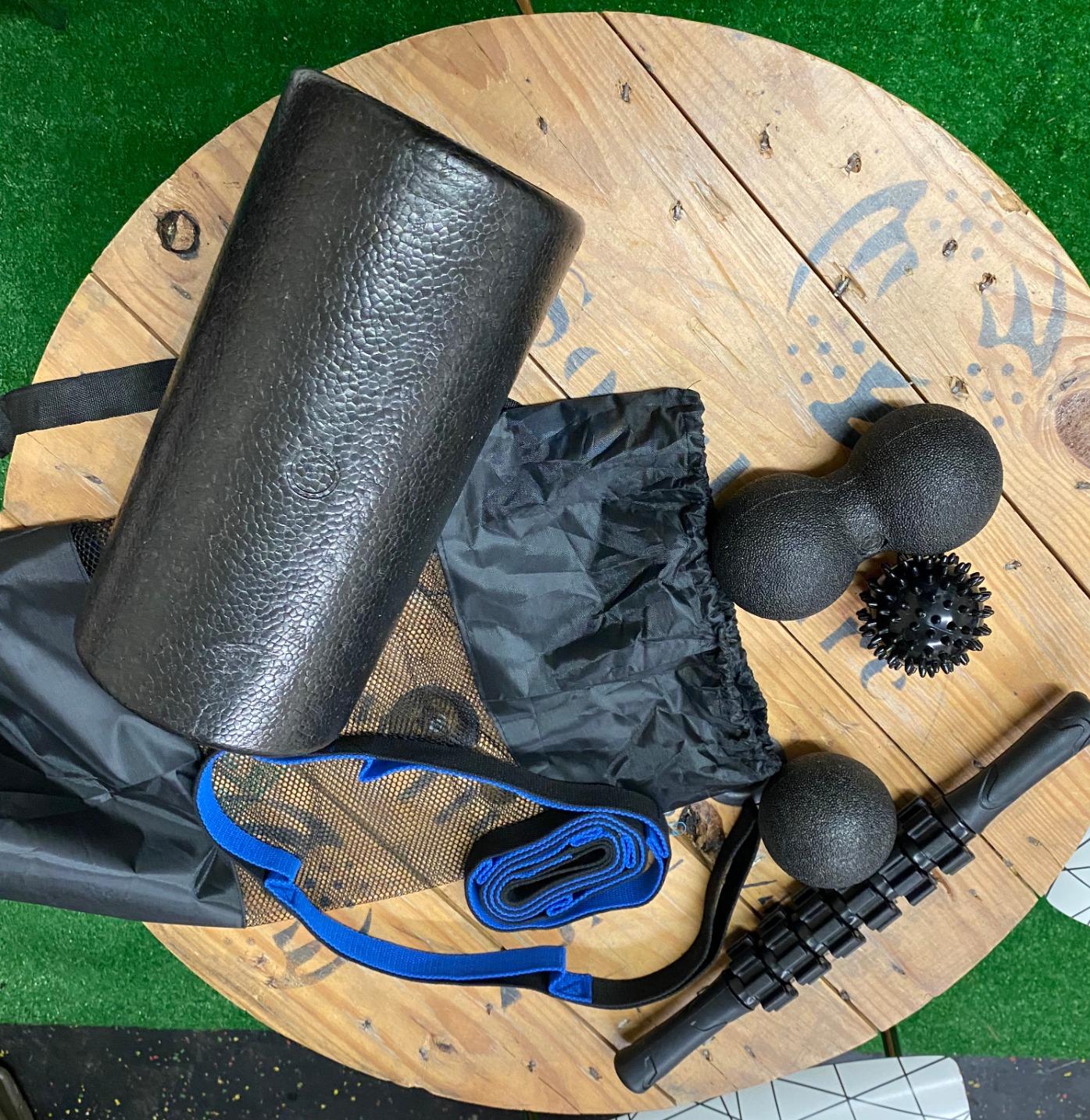 Foam Roller Set - High Density Back Roller, Muscle Roller Stick,2 Foot Fasciitis Ball, Stretching Strap, Massager Ball for Whole Body Physical Therapy & Exercise, Yoga, Back Pain, Leg, Deep Tissue - Customer Photo 1