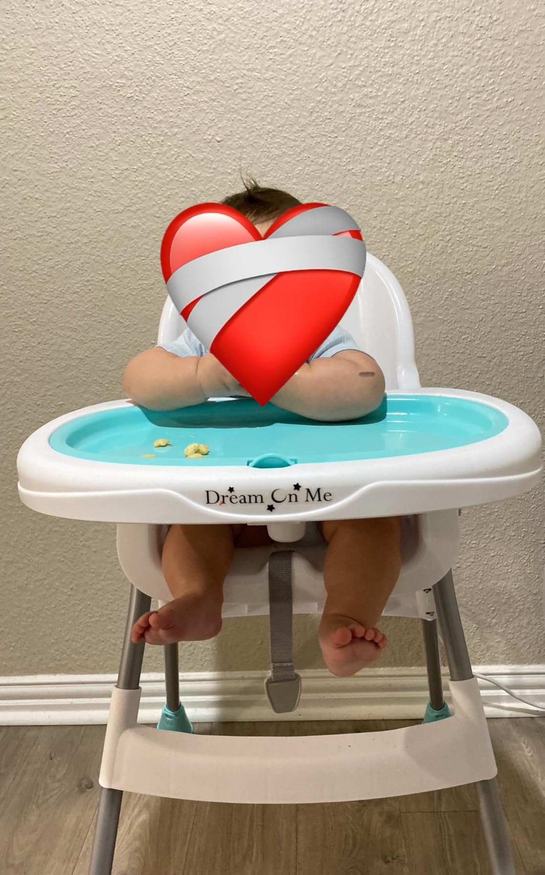 Dream On Me Portable 2-in-1 Tabletalk High Chair in Pink, Three Adjustable Height Settings, Lightweight Portable High Chair, Easy To Clean and Removable Tray - Customer Photo 1