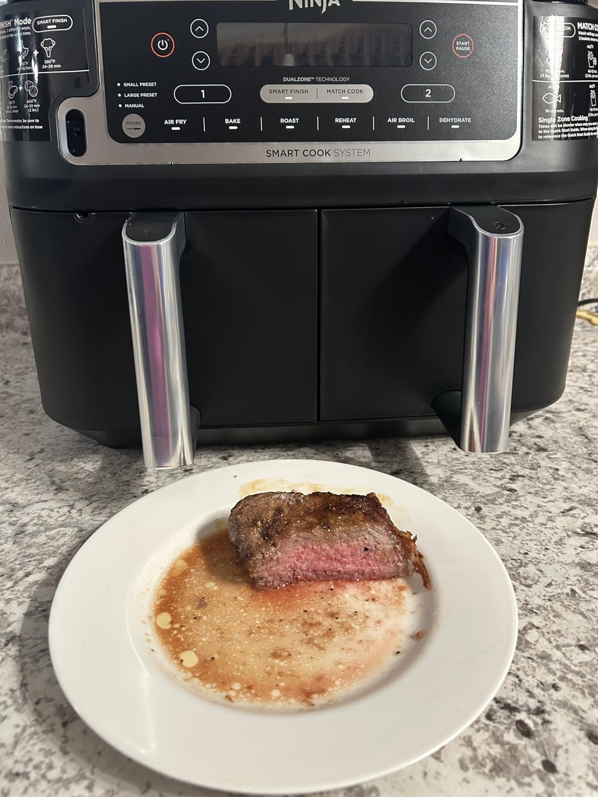 Ninja DZ201 Foodi 8 Quart 6-in-1 DualZone 2-Basket Air Fryer with 2 Independent Frying Baskets, Match Cook & Smart Finish to Roast, Broil, Dehydrate & More for Quick, Easy Meals, Grey - Customer Photo 1