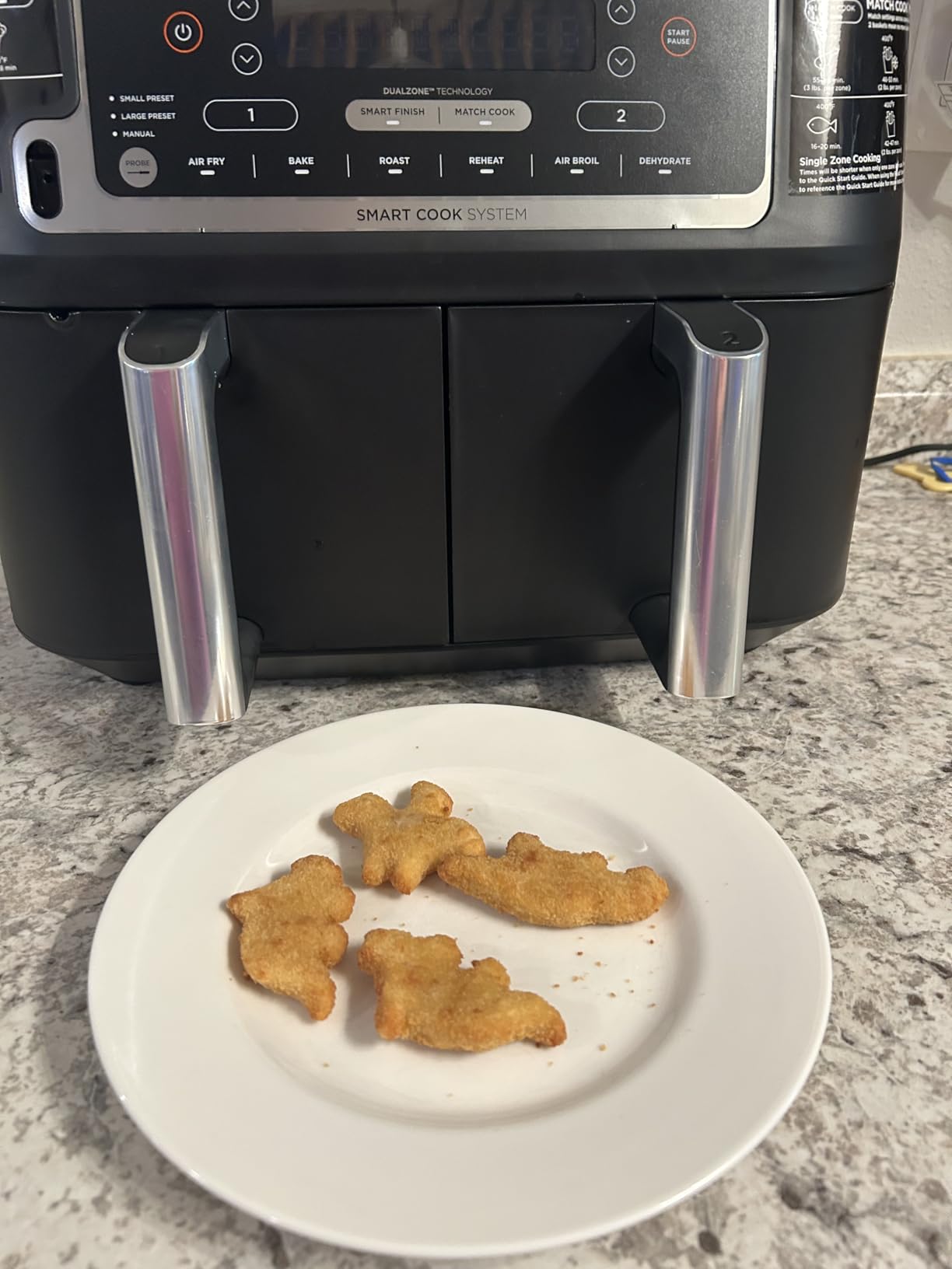 Ninja DZ201 Foodi 8 Quart 6-in-1 DualZone 2-Basket Air Fryer with 2 Independent Frying Baskets, Match Cook & Smart Finish to Roast, Broil, Dehydrate & More for Quick, Easy Meals, Grey - Customer Photo 3