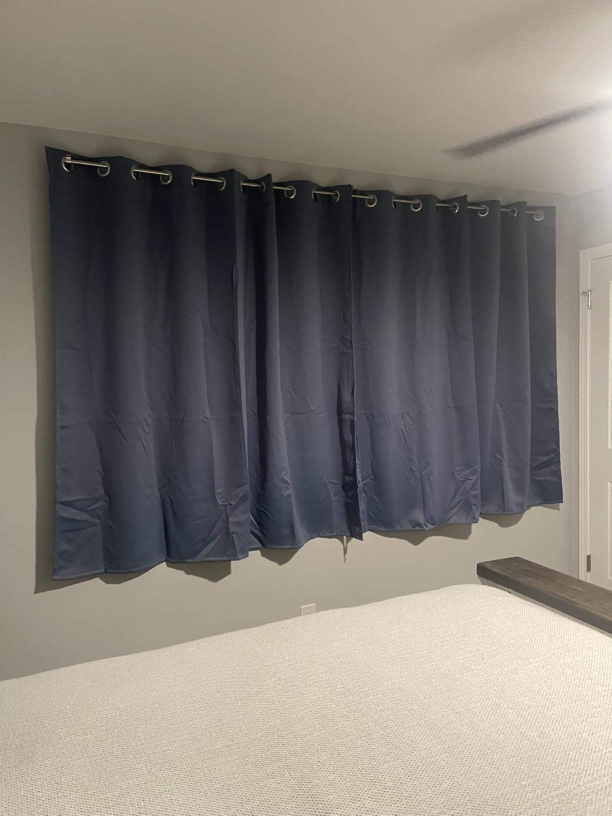 Hiasan Grommet Blackout Curtains for Bedroom, 42 x 63 Inches Length - Thermal Insulated & Light Blocking Window Curtains for Living Room, 2 Drape Panels Sewn with Tiebacks, Dark Grey - Customer Photo 1