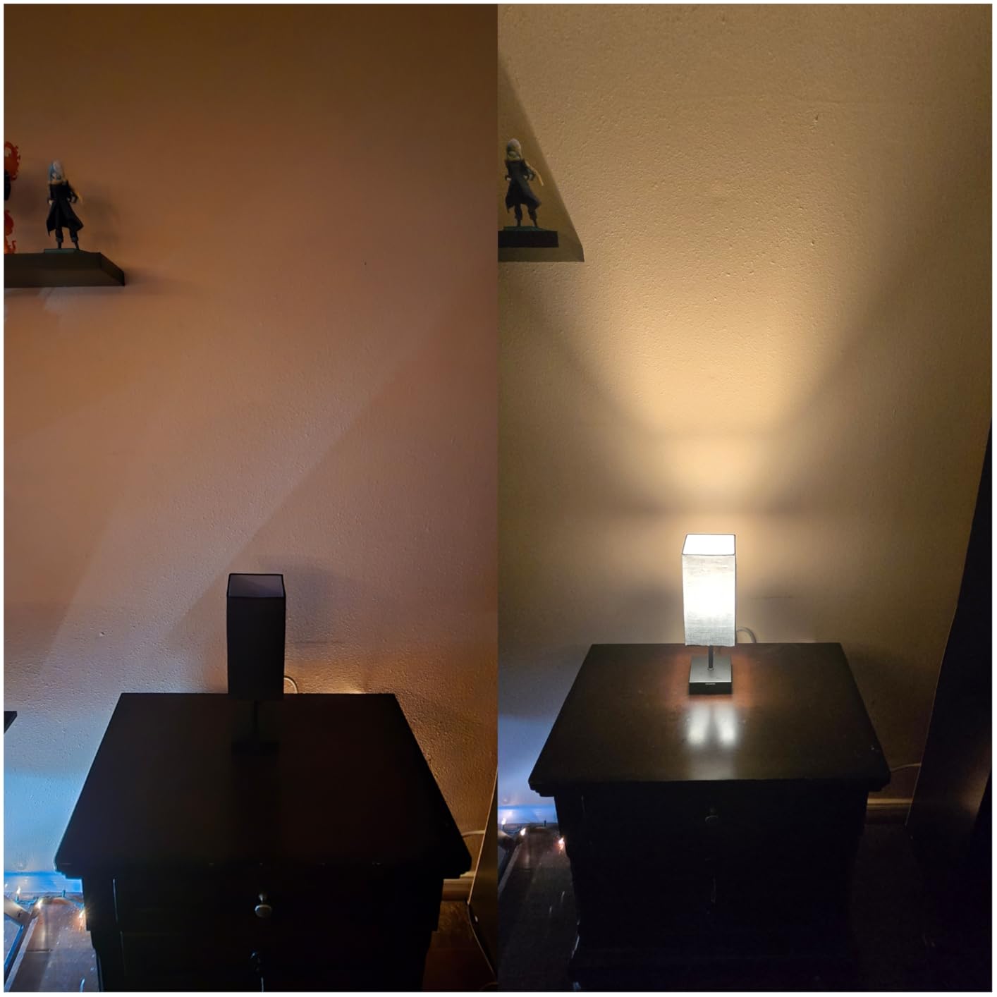 Sailstar Table Lamp for Bedroom, 3 Way Dimmable Touch Bedside Lamp, Small Lamp with 2 USB C+A Charging Ports, Black Nightstand Lamps for End Table, Living Room, Desk, Bulb Included - Customer Photo 3