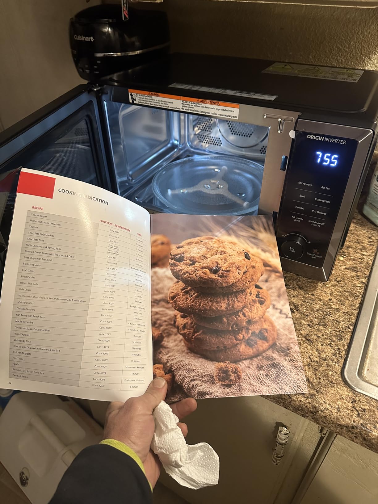 TOSHIBA Inverter Countertop Microwave Oven Air Fryer Combo MASTER Series, Broil, Convection, Speedy Combi, Even Defrost 11.3'' Turntable Sound On/Off, 27 Auto Menu&47 Recipes - Customer Photo 2