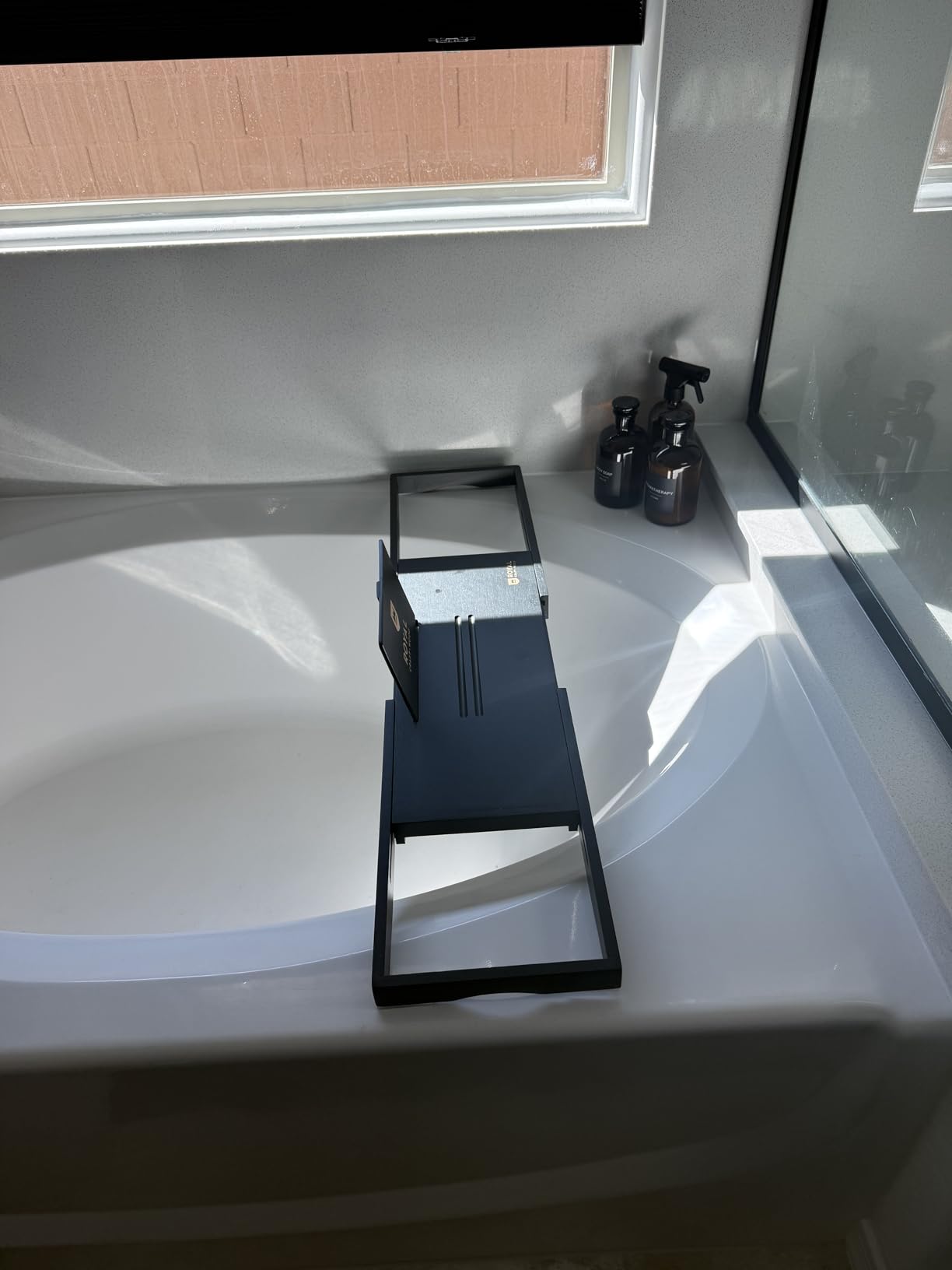 Non-Foldable Bathtub Tray Caddy for Tub, Bamboo Bath Shelf, Premium Wood Bath Table, Expandable Bathtub & Bathroom Accessories, New Home Gifts for Mom, Housewarming, Anniversary - Customer Photo 1