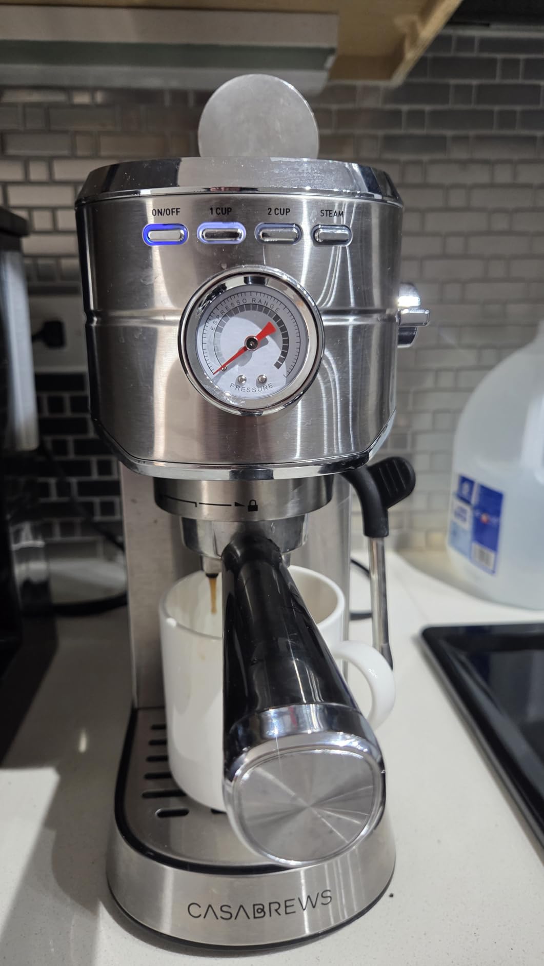 CASABREWS CM5418 Espresso Machine 20 Bar, Compact Espresso Maker with Steam Milk Frother, Stainless Steel Coffee Machine with 34oz Removable Water Tank for Cappuccino, Gift for Women or Men, Silver - Customer Photo 4