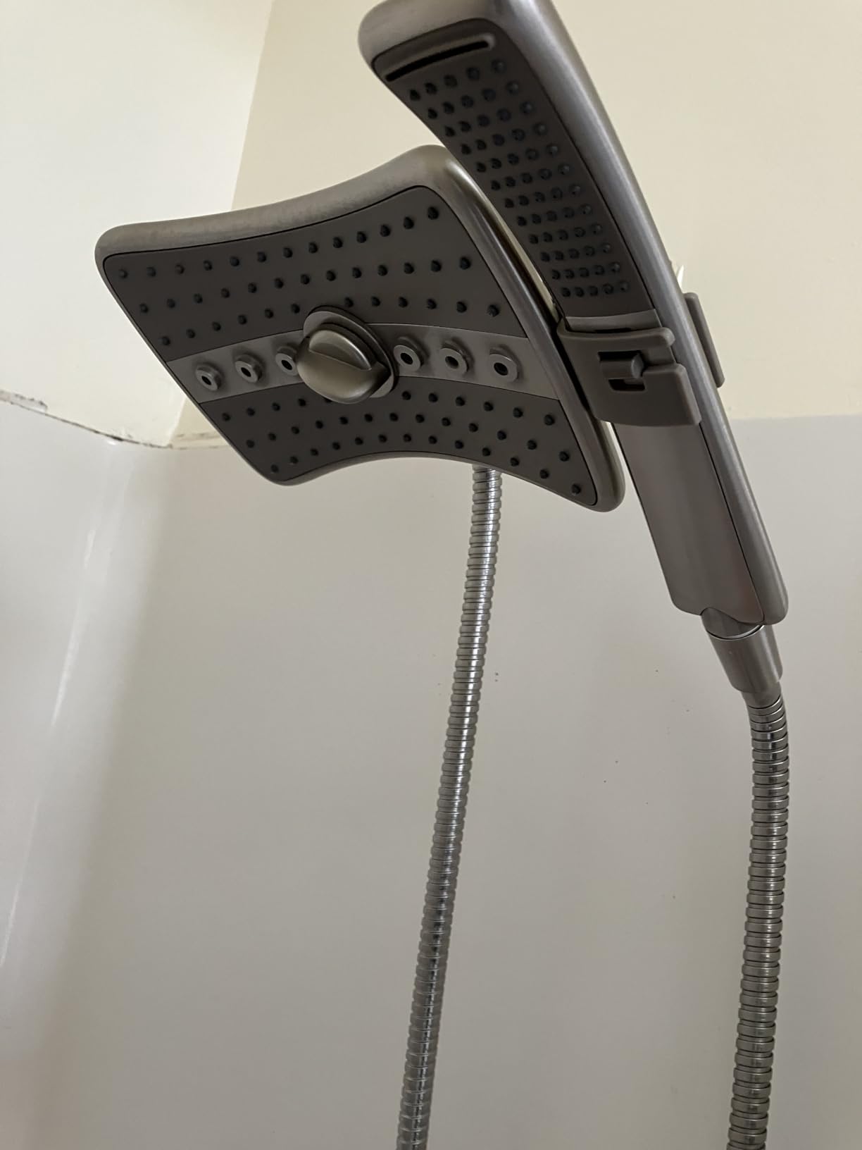 BRIGHT SHOWERS High Pressure Dual Shower Head Combo, Handheld Showerhead Rainfall Shower Head Combo with Black Face, 60 Inch Long Stainless Steel Shower Hose, Chrome - Customer Photo 1