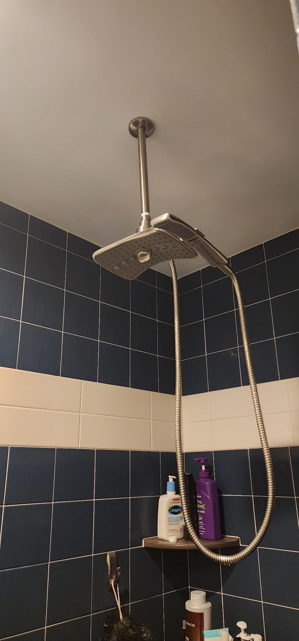 BRIGHT SHOWERS High Pressure Dual Shower Head Combo, Handheld Showerhead Rainfall Shower Head Combo with Black Face, 60 Inch Long Stainless Steel Shower Hose, Chrome - Customer Photo 2