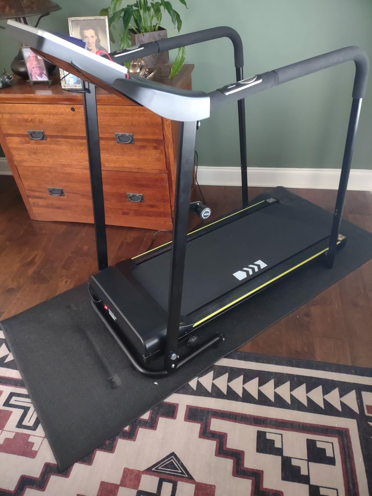 Redliro Walking Treadmill with Long Handrail for Balance, Recovery Fitness Exercise Machine Foldable for Home use with Holder for Phone & Cup,LCD Display, 300 lbs Capacity - Customer Photo 3