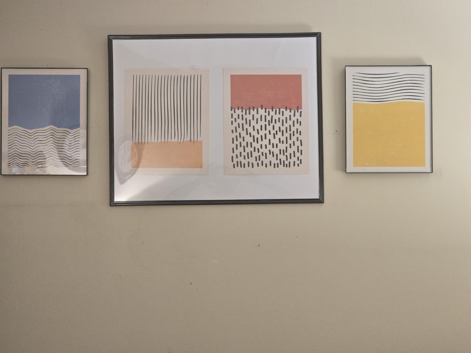 HAUS AND HUES Geometric Wall Art Prints Set - Abstract Wall Art Set of 4 Modern Wall Decor, Modern Abstract Art Posters Contemporary Wall Art Dorm Decor Blue Aesthetic Small Wall Art (Unframed 11x14) - Customer Photo 1