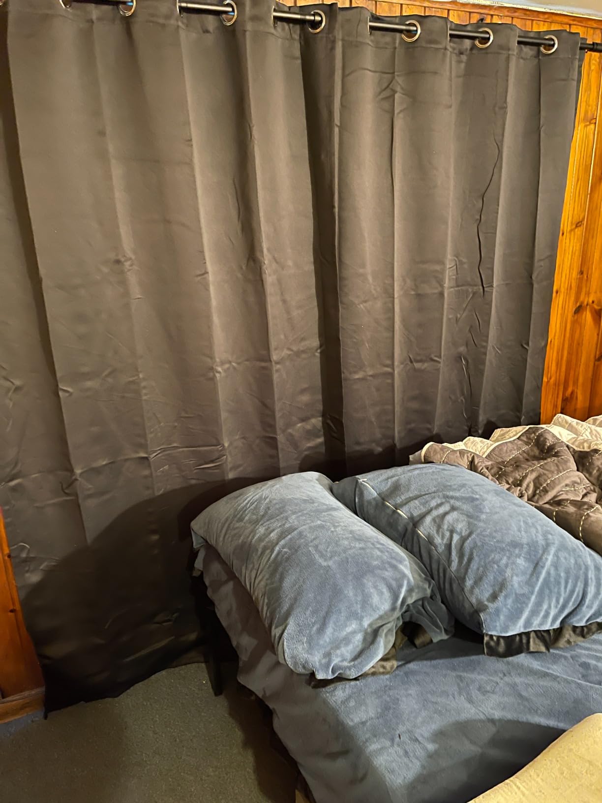 LUX Décor Premium Blackout Curtains 63 Inch Length Long 2 Panels Set - Thermal Insulated Room Darkening Curtains for Bedroom Window - Grommet Drapes - 42