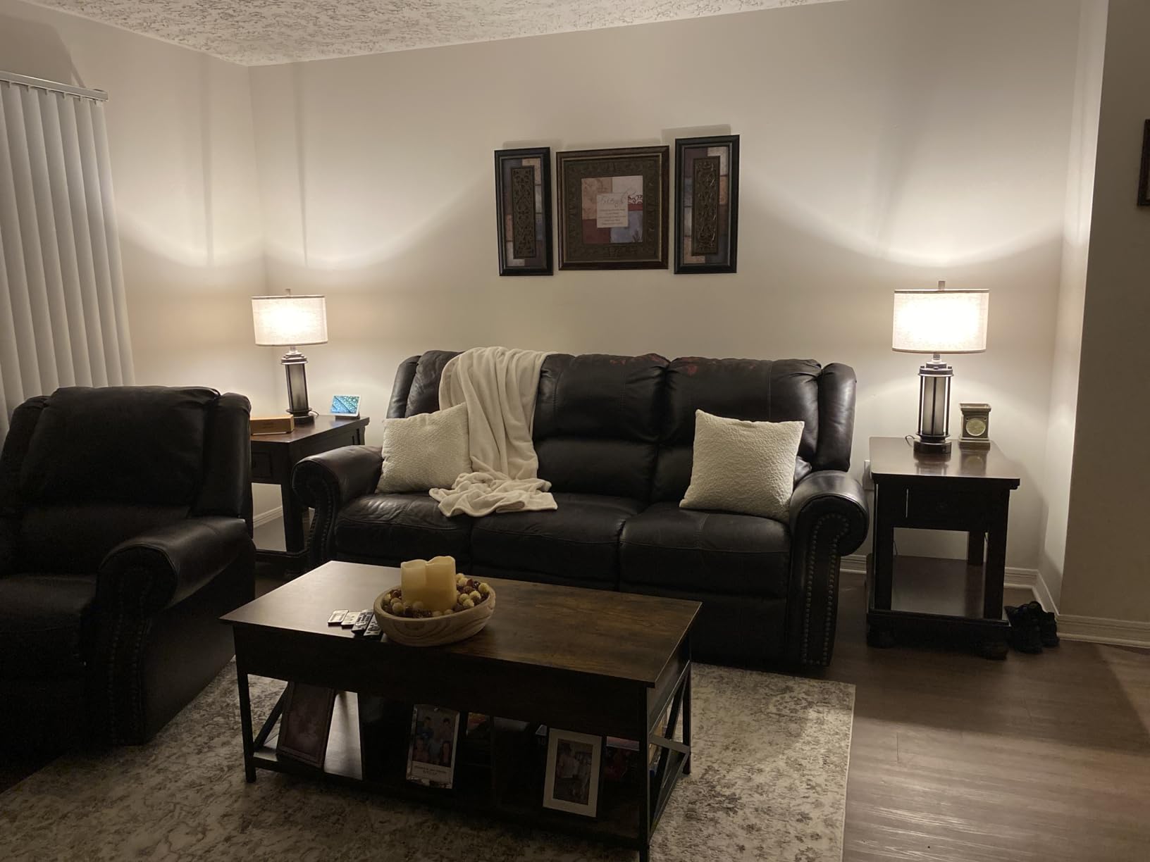 Set of 2 Farmhouse Lamps for Living Room, Rustic Vintage Bedroom Nightstand Table Lamp with 2 USB Charging Ports, Built-In Frosted Glass Night Light for End Table Entryway, 4 Bulbs Included (Bronze) - Customer Photo 3