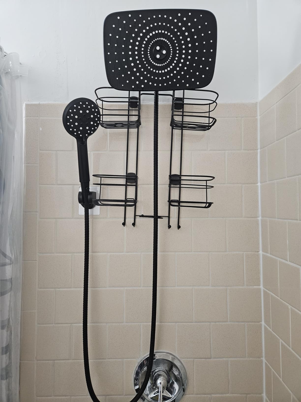 Veken 11.8 Inch Rain Shower Head with Handheld- High Pressure Dual Shower Heads with 5 Modes Handheld Spray Combo- Wide Rainfall Showerhead with Hose, Bathroom Accessories, Matte Black - Customer Photo 1