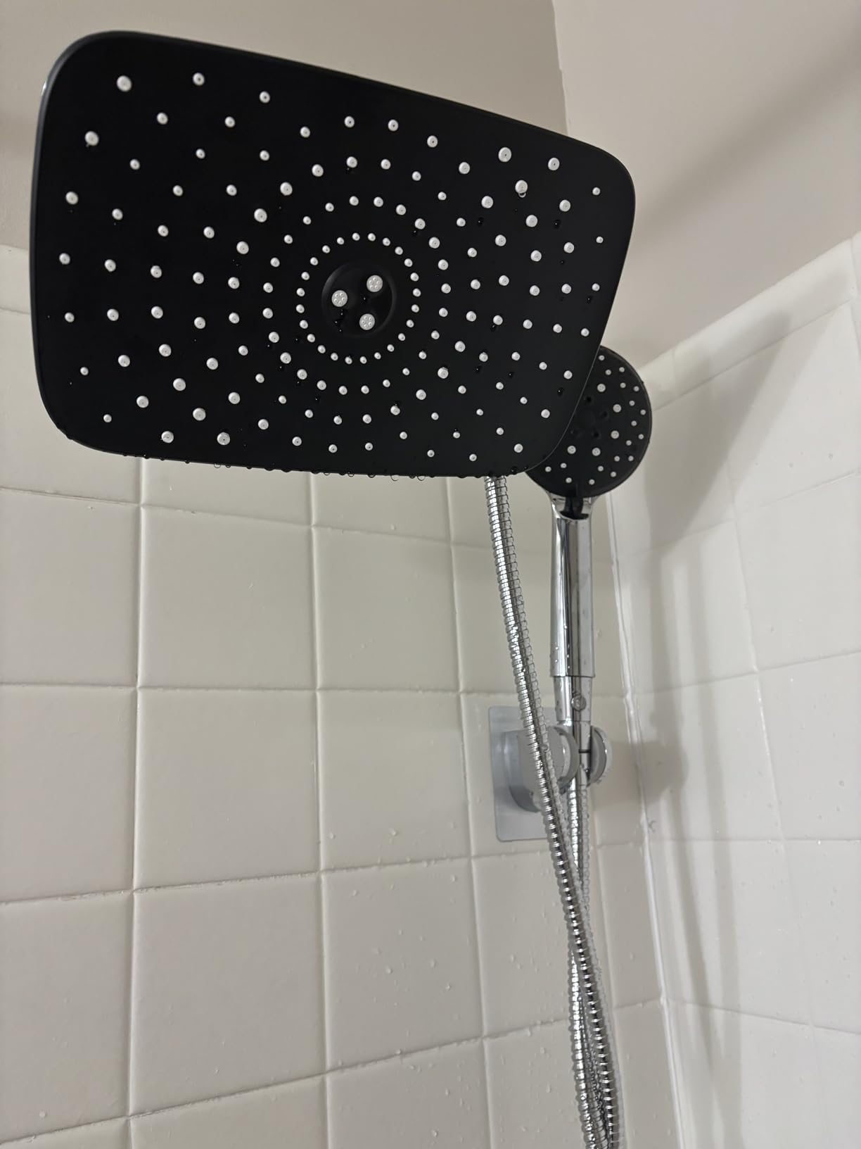Veken 11.8 Inch Rain Shower Head with Handheld- High Pressure Dual Shower Heads with 5 Modes Handheld Spray Combo- Wide Rainfall Showerhead with Hose, Bathroom Accessories, Matte Black - Customer Photo 2