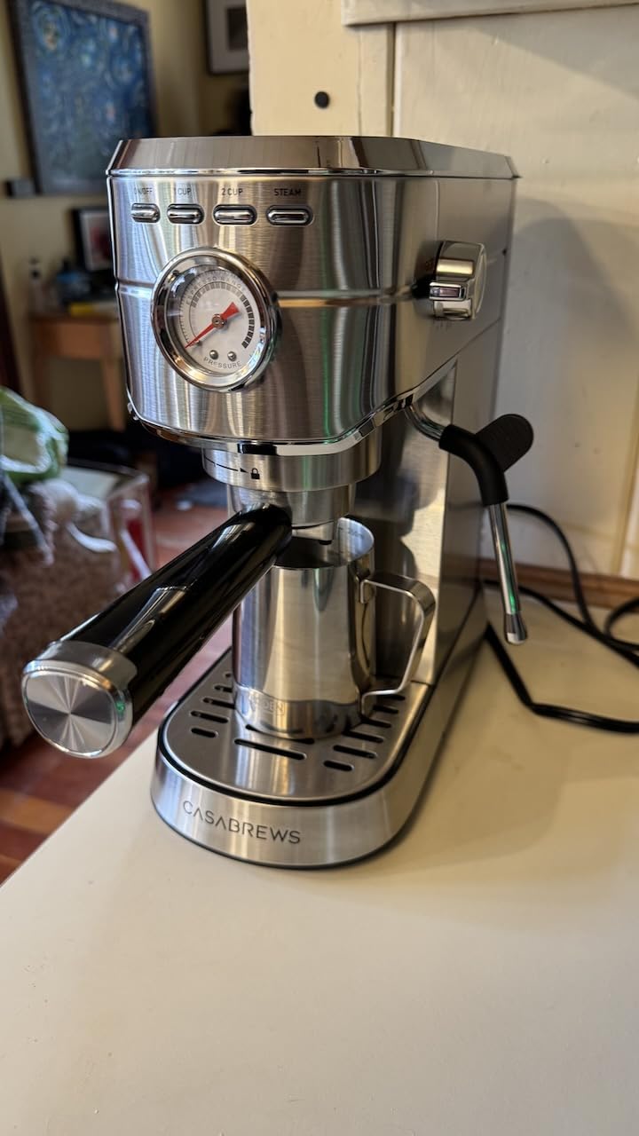CASABREWS CM5418 Espresso Machine 20 Bar, Stainless Steel Espresso Maker with Milk Frother Steam Wand, Compact Cappuccino Machine for Home, Espresso Coffee Machine with Removable Water Tank, Black Customer Review CASABREWS CM5418 Espresso Machine 20 Bar, Stainless Steel Espresso Maker with Milk Frother Steam Wand, Compact Cappuccino Machine for Home, Espresso Coffee Machine with Removable Water Tank, Black - Customer Photo 1