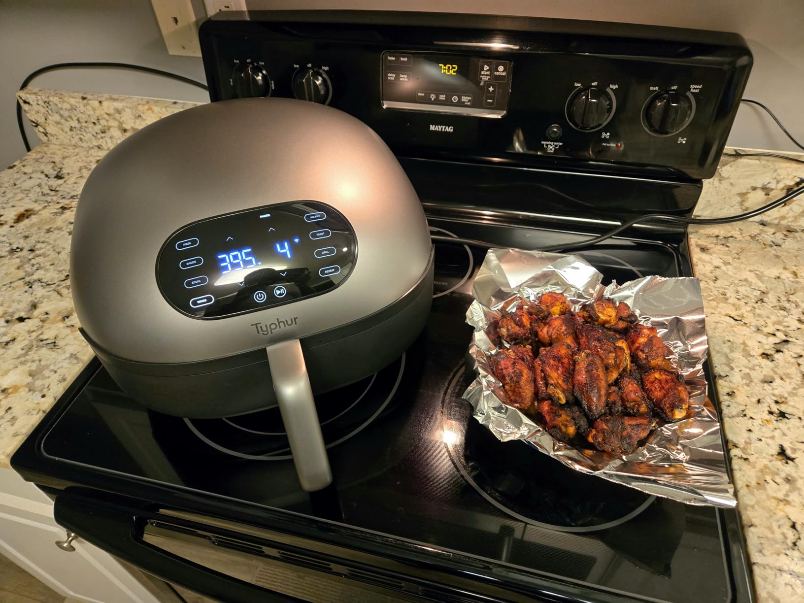 Typhur Dome 2 Air Fryer, Extra Large Airfryer with Superior Airflow, Self-cleaning Smart Digital Fryer with PFAS free Basket for Quick Easy Meals, Fits a 12