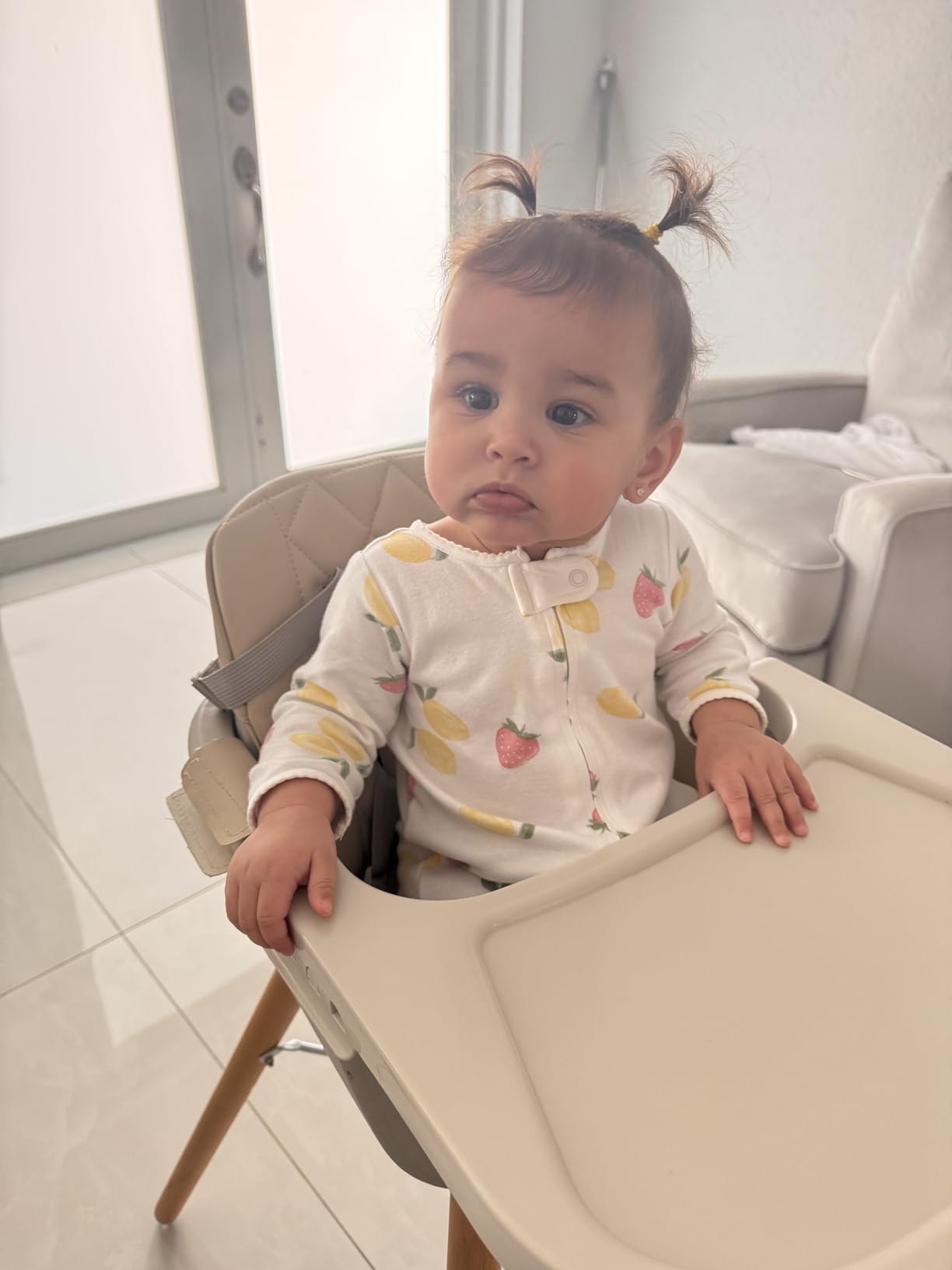 Mallify 3-in-1 Convertible Wooden High Chair, High Chairs for Babies and Toddlers, Baby High Chair with Adjustable Legs & Dishwasher Safe Tray, Made of Sleek Hardwood & Premium Leatherette, Beige - Customer Photo 4