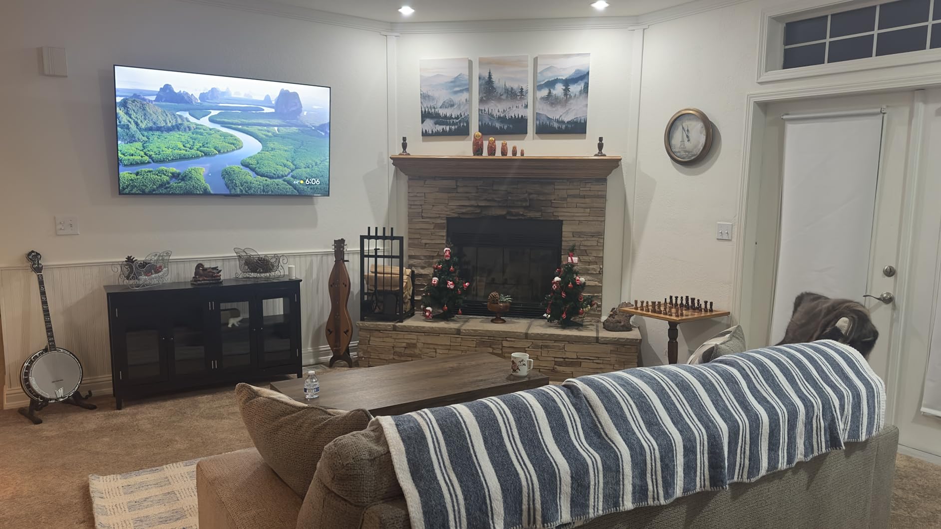 MHARTK66 Wall Art for Living Room Modern Wall Decor for Bedroom Office Decor Abstract Mountain Forest Landscapes Ink Painting 3 Piece Framed Canvas Art Prints Ready to Hang Wall Pictures Home Decor - Customer Photo 1