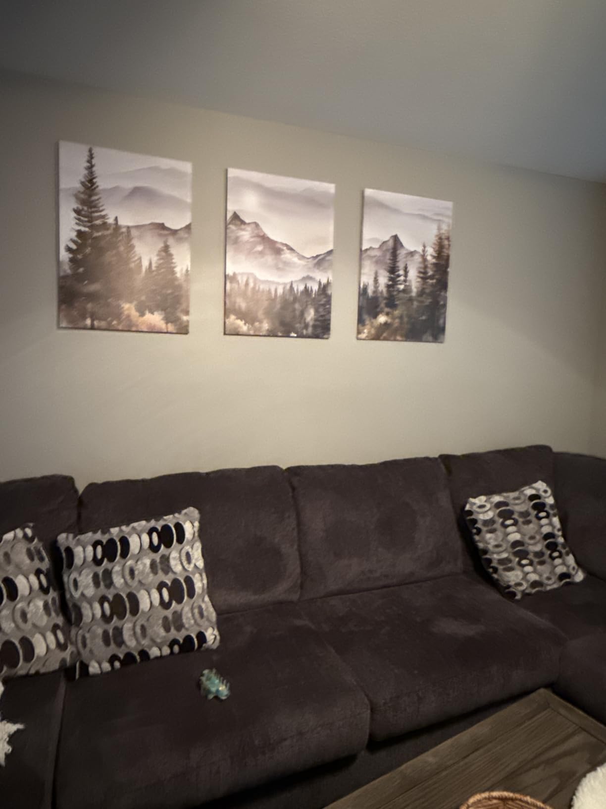 MHARTK66 Wall Art for Living Room Modern Wall Decor for Bedroom Office Decor Abstract Mountain Forest Landscapes Ink Painting 3 Piece Framed Canvas Art Prints Ready to Hang Wall Pictures Home Decor - Customer Photo 2