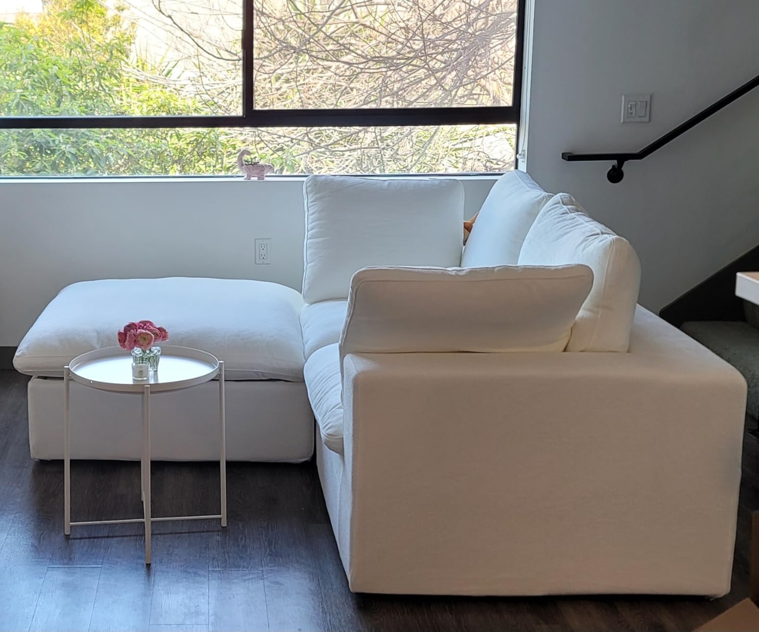 Cloud Modular Sectional Sofa,Down Filled Comfort Sofa Couch for Living Room,2 Seater+ 1Ottoman Couches for Livingroon Apartment, Cover Washable and Replaceable Customer Review Cloud Modular Sectional Sofa,Down Filled Comfort Sofa Couch for Living Room,2 Seater+ 1Ottoman Couches for Livingroon Apartment, Cover Washable and Replaceable - Customer Photo 1