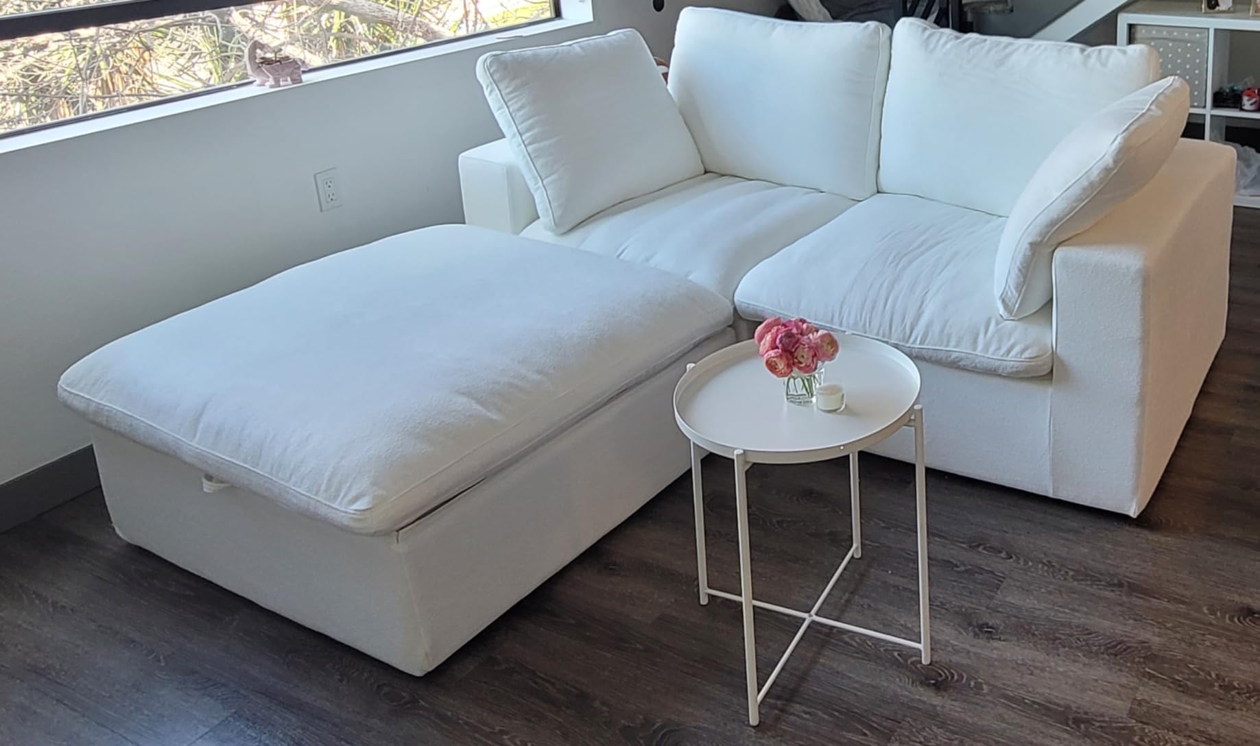 Cloud Modular Sectional Sofa,Down Filled Comfort Sofa Couch for Living Room,2 Seater+ 1Ottoman Couches for Livingroon Apartment, Cover Washable and Replaceable Customer Review Cloud Modular Sectional Sofa,Down Filled Comfort Sofa Couch for Living Room,2 Seater+ 1Ottoman Couches for Livingroon Apartment, Cover Washable and Replaceable - Customer Photo 2