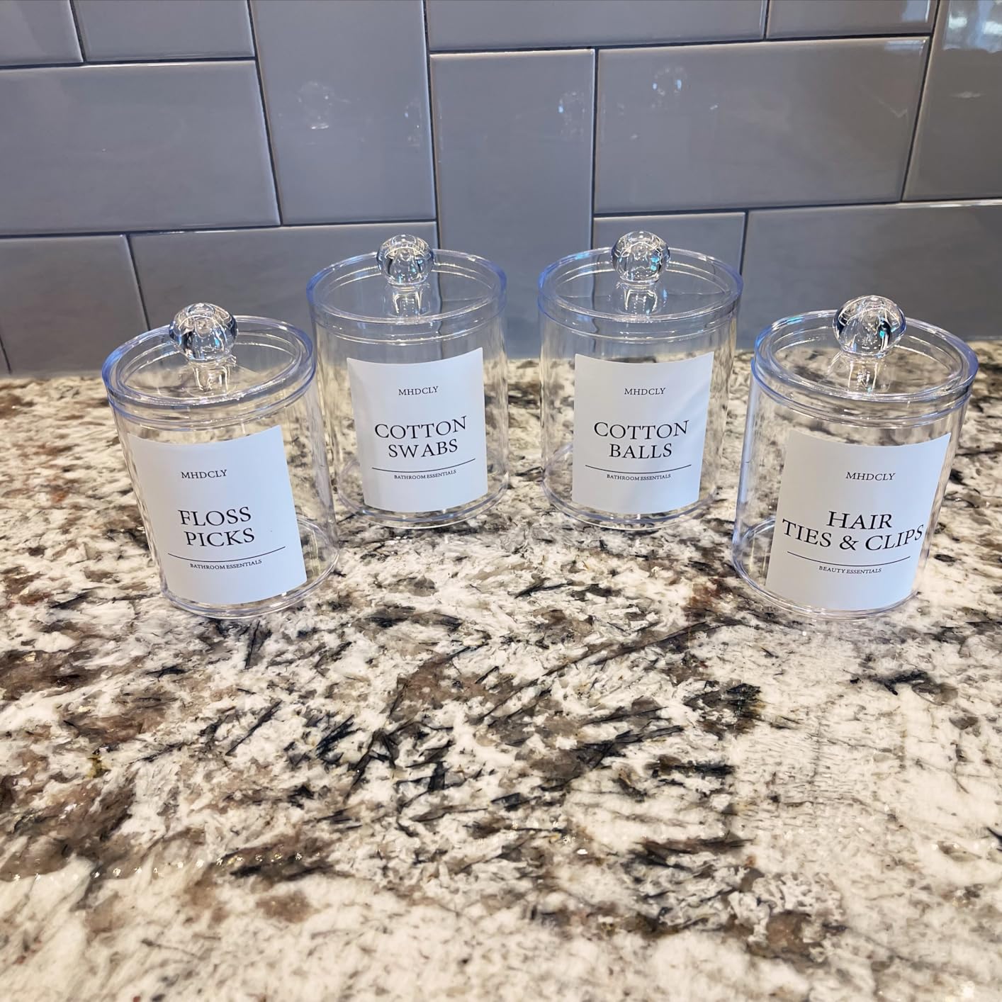 Bathroom Organizers and Storage,4 Pack Bathroom Accessories,Bathroom Decor,Home Decor,Bathroom Storage and Organization,Qtip Holder for Room Decor Aesthetic - Customer Photo 4