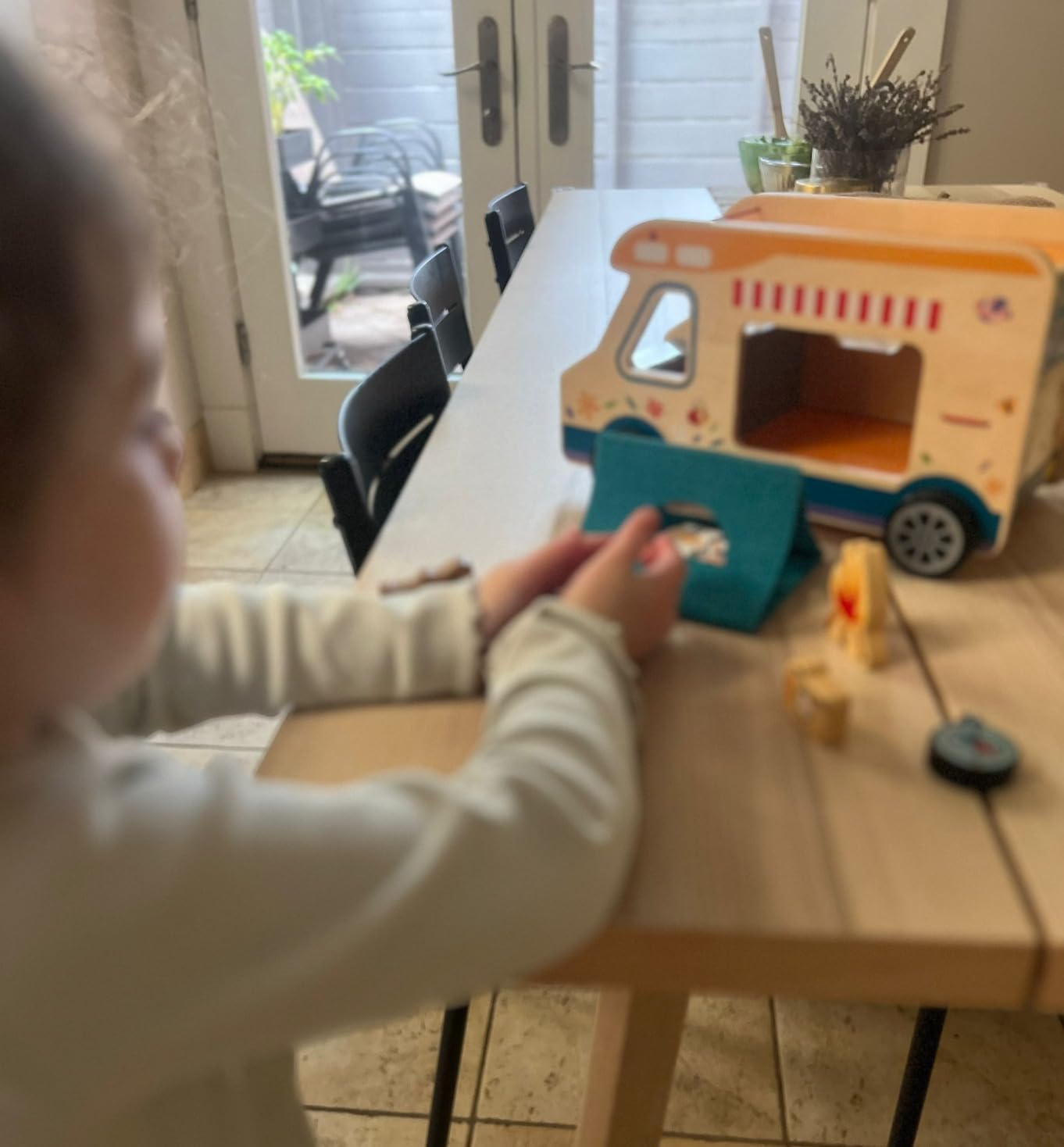 TOY APPTIT Wooden RV Playset for Toddlers 1-3, 13PC Camper Set with Figures & Accessories, Montessori Toy Truck, Pretend Play Toy Camper, Toddlers Gift - Customer Photo 1