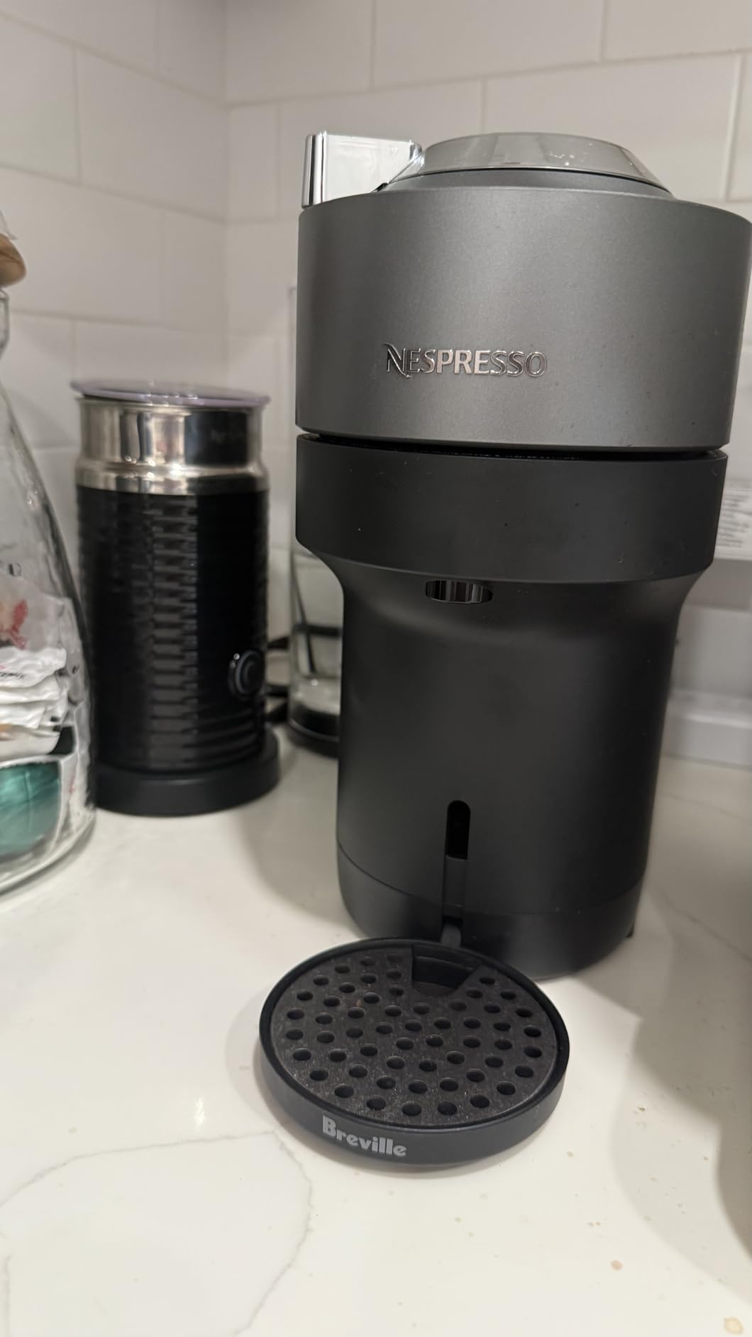 Nespresso Festive Vertuo Pop+ Coffee and Espresso Maker by Breville, Matte Black Gold Customer Review Nespresso Festive Vertuo Pop+ Coffee and Espresso Maker by Breville, Matte Black Gold - Customer Photo 1