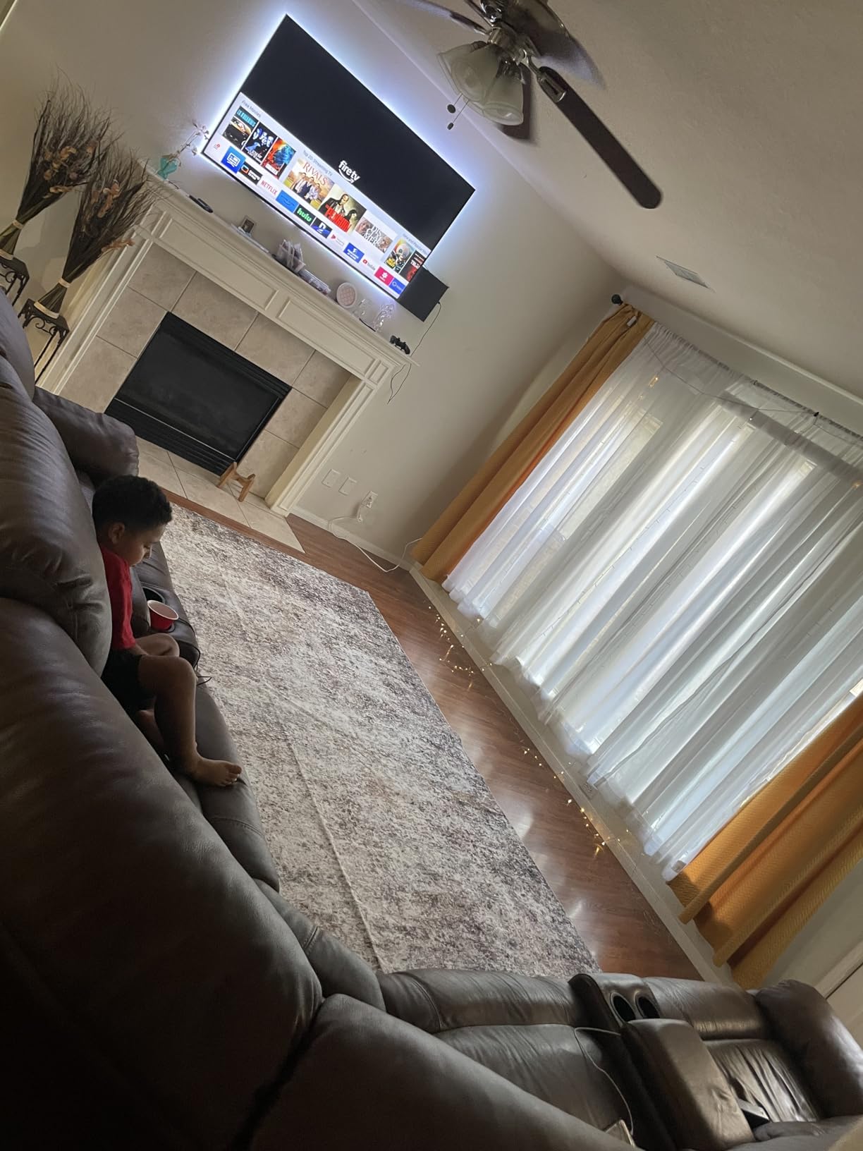 Area Rugs for Living Room: 5x7 Washable Neutral Abstract Rug for Bedroom Large Soft Modern Dining Room Rugs Indoor Floor Low Pile Carpet for Home Office Nursery - Brown Grey - Customer Photo 1