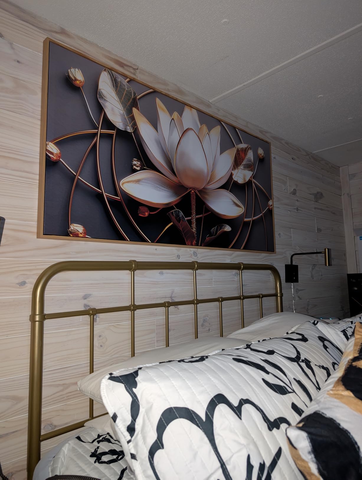 ENTANUB Abstract Wall Art for Bedroom, Black and White Canvas Wall Decor for Living Room, Smoke Picture Print, Size 40 x 20 Inches - Customer Photo 1