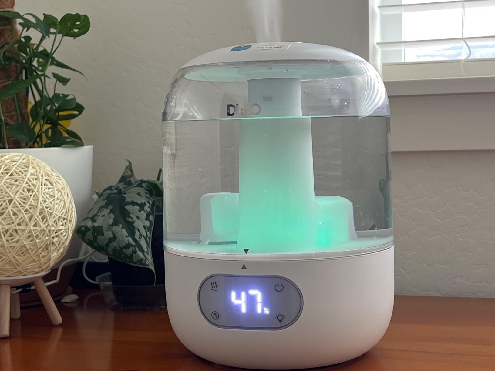 Dreo Humidifiers for Bedroom, 3L Top Fill 30H & 26dB Quiet Runtime for Large Room, Cool Mist Ultrasonic Humidifier with Humidity Sensor, Night Light for Home, Baby, Nursery, Plants, 360° Nozzle, White - Customer Photo 2