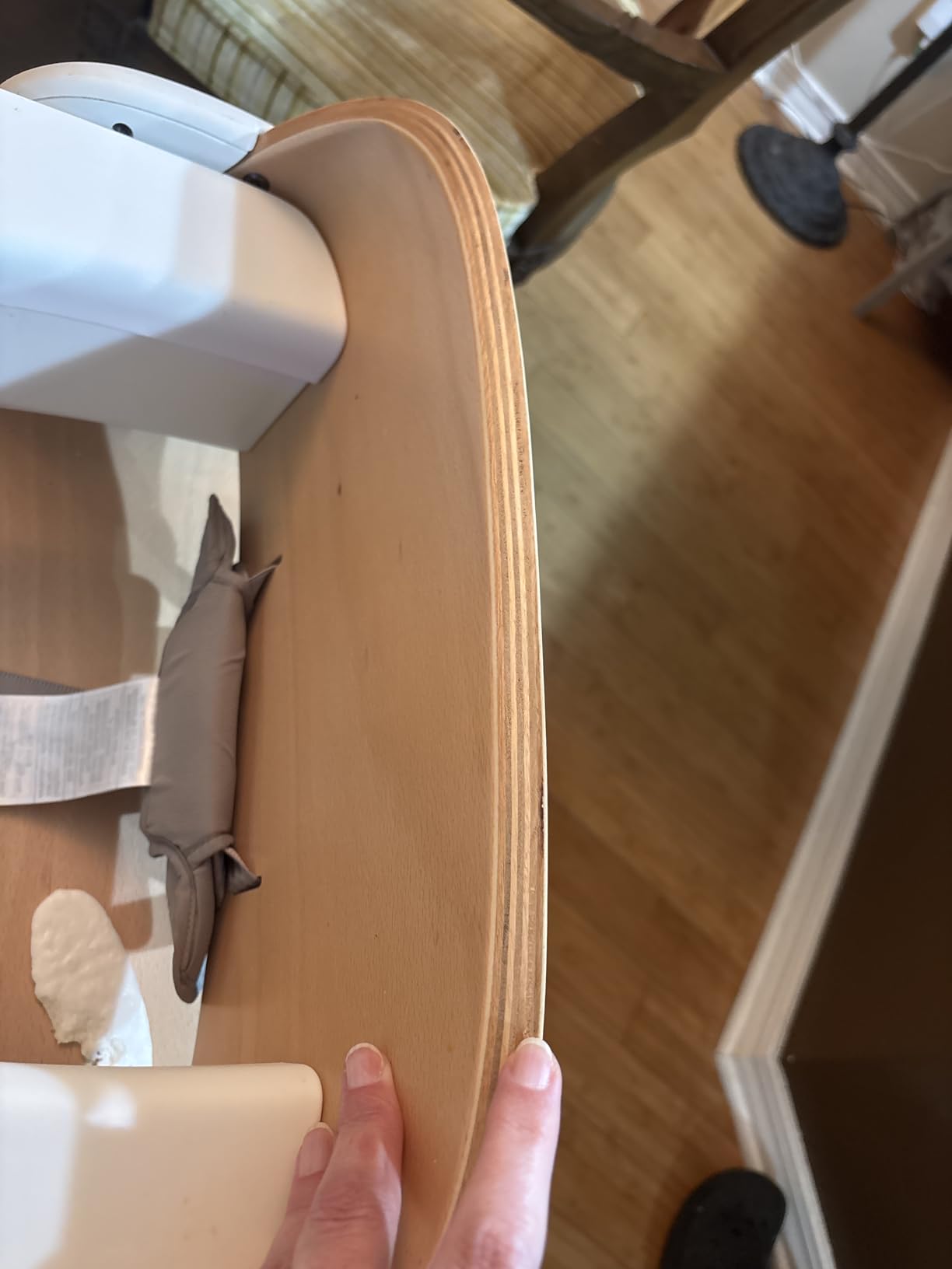 Momcozy DinerPal Wooden High Chair for Babies, Toddlers & Adults Up to 308 Lbs, Convertible Baby Highchair with Food-Grade Tray, Dishwasher-Safe, Adjustable & Ergonomic, Natural Wood - Customer Photo 3