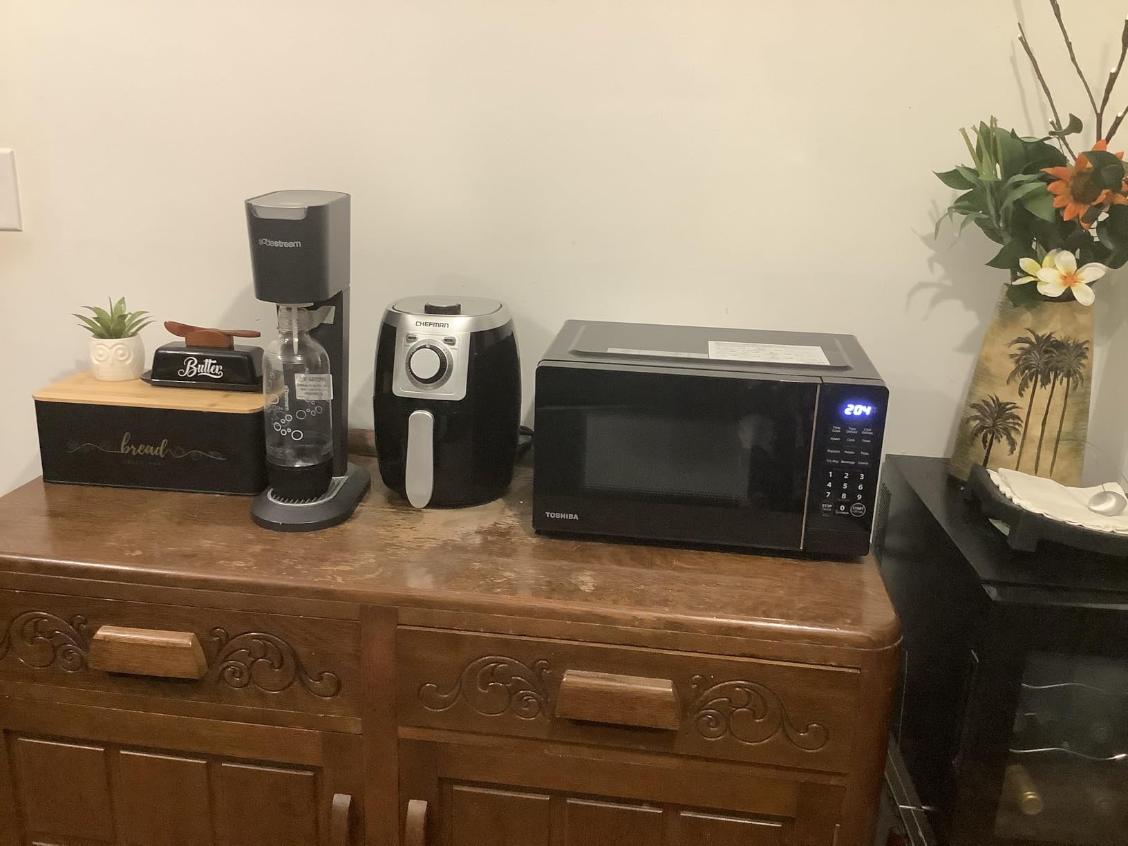 TOSHIBA ML-EM09PA(BS) Small Microwave Oven with 6 Auto Menus, Mute Function & Child Lock, LED Lighting, Perfect for Apartment, 0.9 Cu Ft, 10.6 Inch Removable Turntable, 900W, Black Stainless Steel - Customer Photo 1