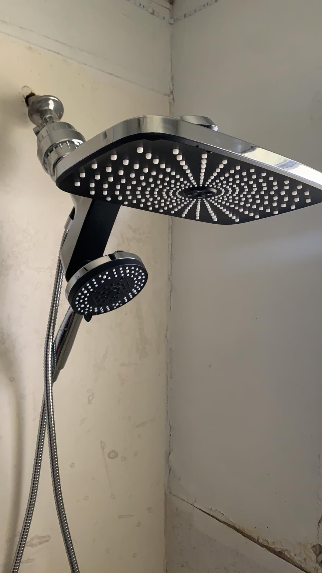 High Pressure Rain Shower Head: Upgrade Shower Heads with Handheld Spray Combo with Fixed Showerhead and 10 Sprays Handheld Shower Head, Detachable Shower head Built-in Magnetic Docking and Power Jets - Customer Photo 2