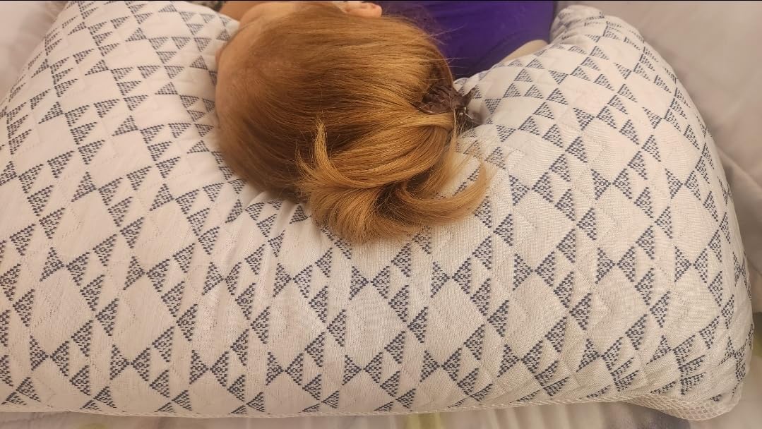 Shredded Memory Foam Cooling Soft Bamboo Viscose Pillows Queen Size Set of 2, Adjustable Hypoallergenic Hotel Quality Bed Pillows for Back, Stomach and Side Sleeper, Oeko-TEX Certified - Customer Photo 5